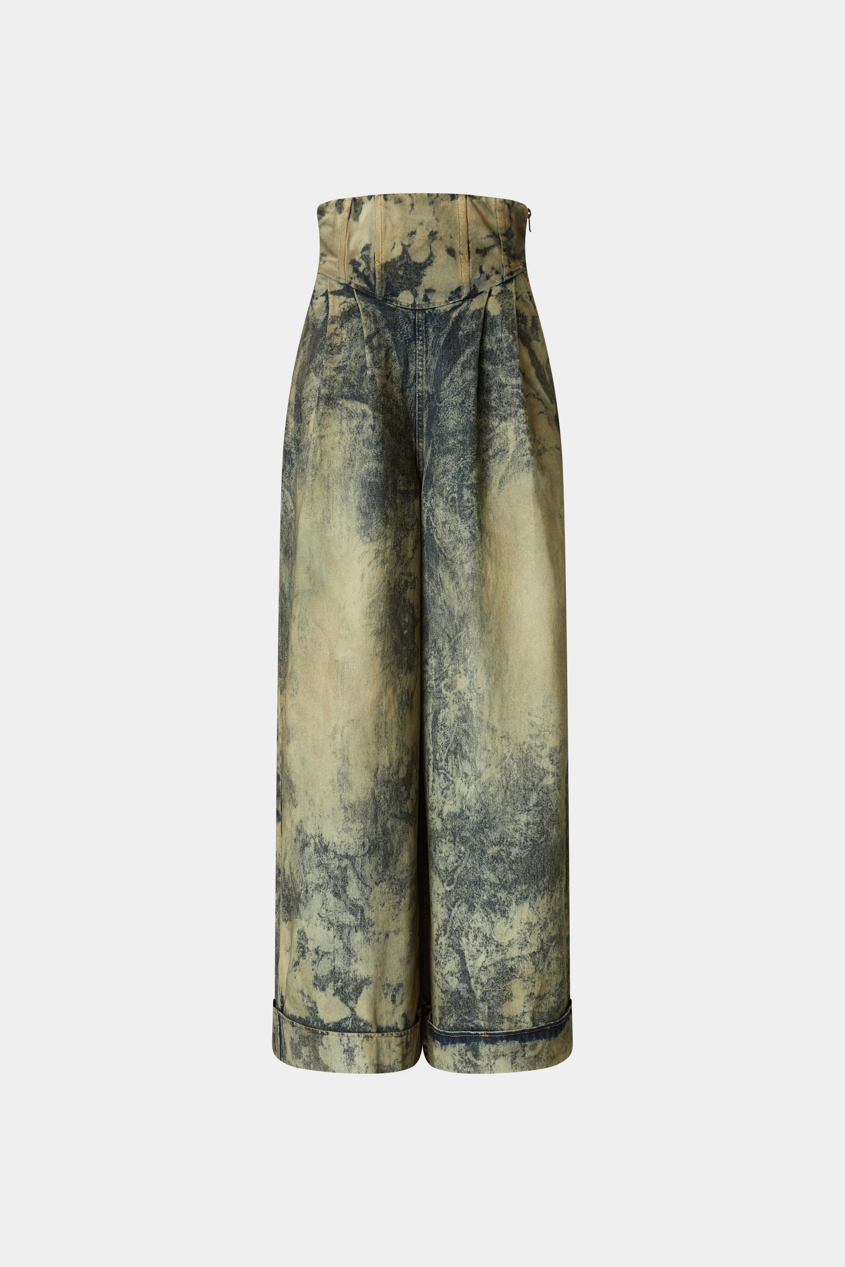 Bustier High-Waisted Denim Palazzo Pants sold by Antonio Marras
