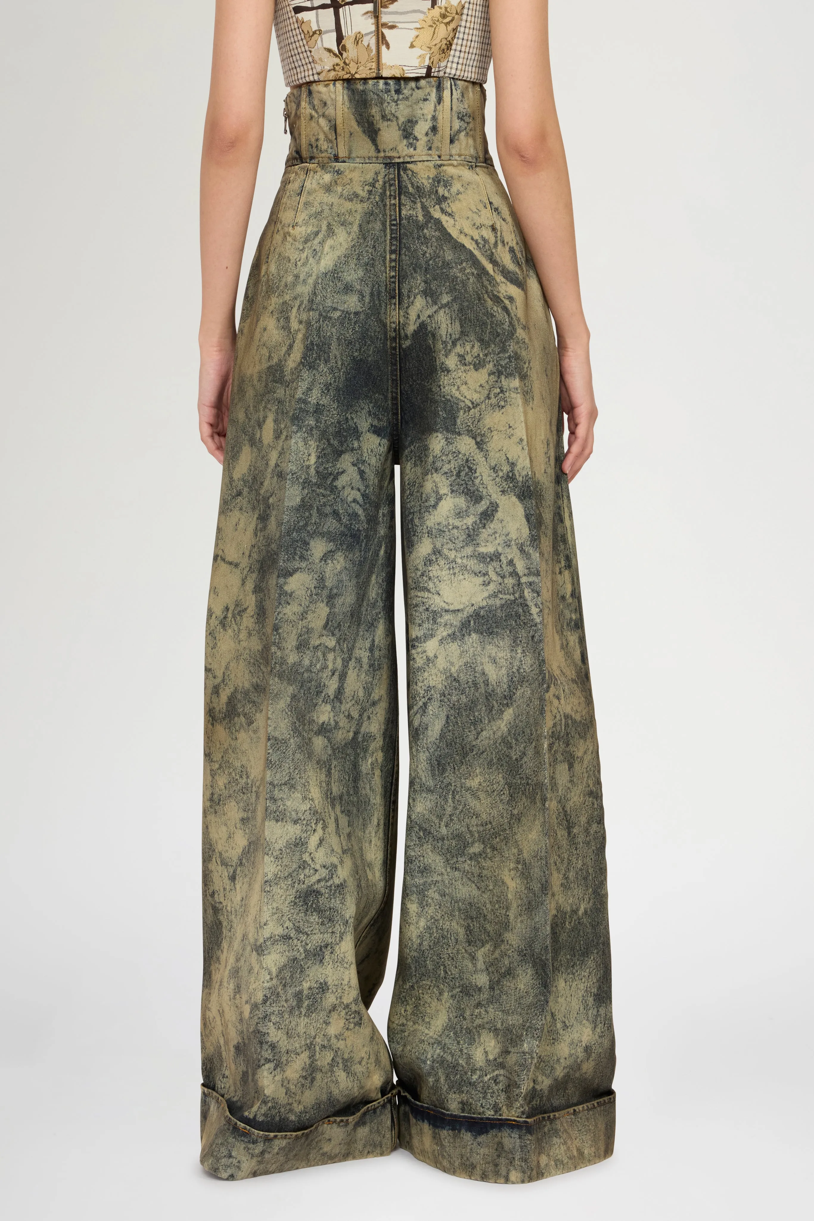 Bustier High-Waisted Denim Palazzo Pants sold by Antonio Marras product image thumbnail 3