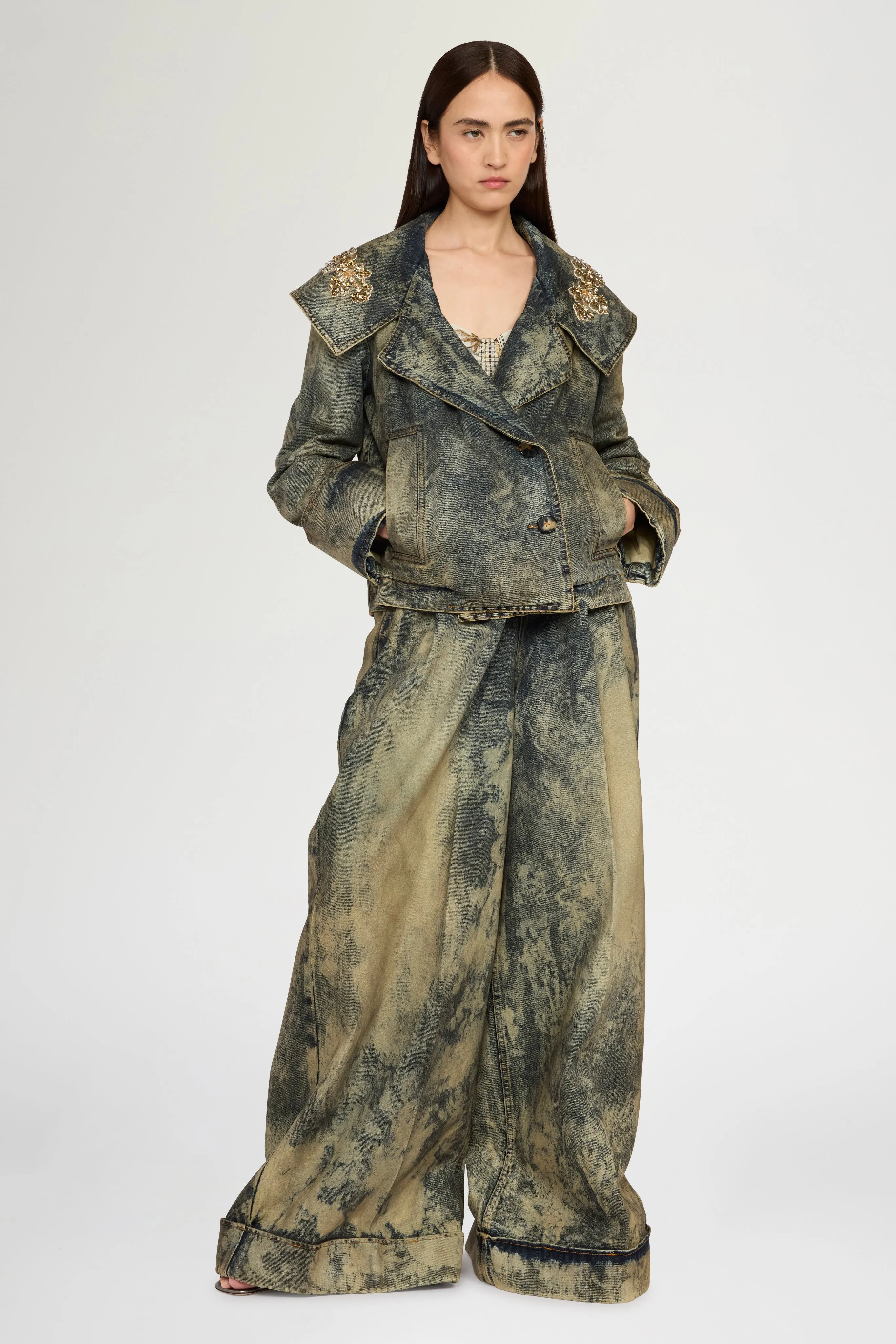 Bustier High-Waisted Denim Palazzo Pants sold by Antonio Marras product image thumbnail 2