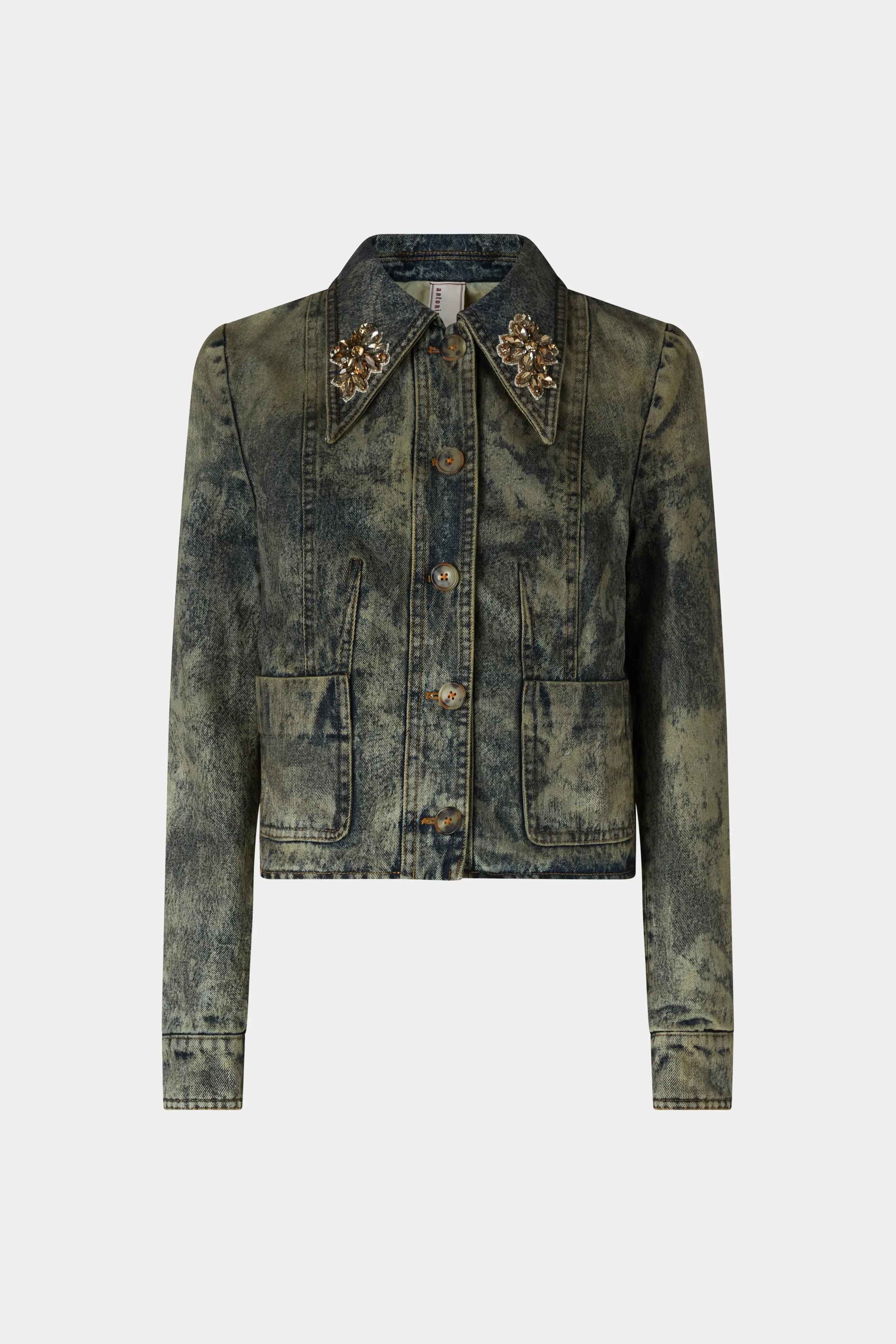 Embellished Slim-Fit Denim Jacket sold by Antonio Marras