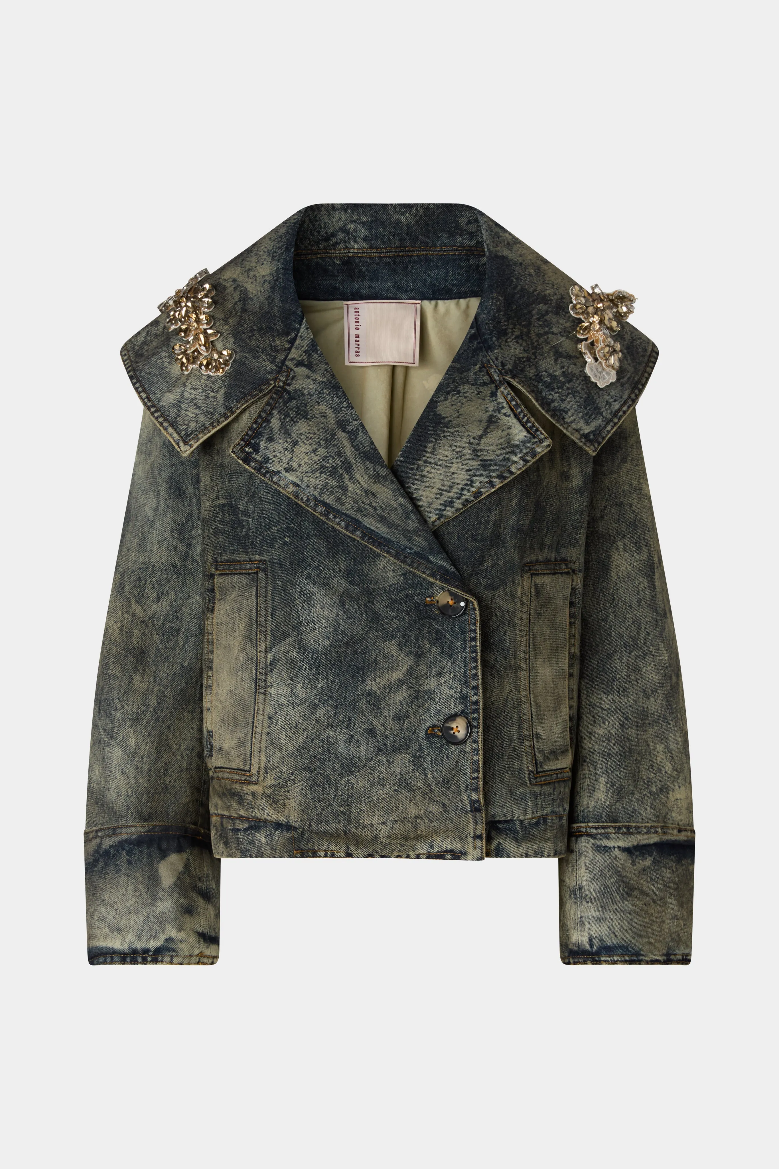 Wide Lapel Aviator Denim Jacket sold by Antonio Marras