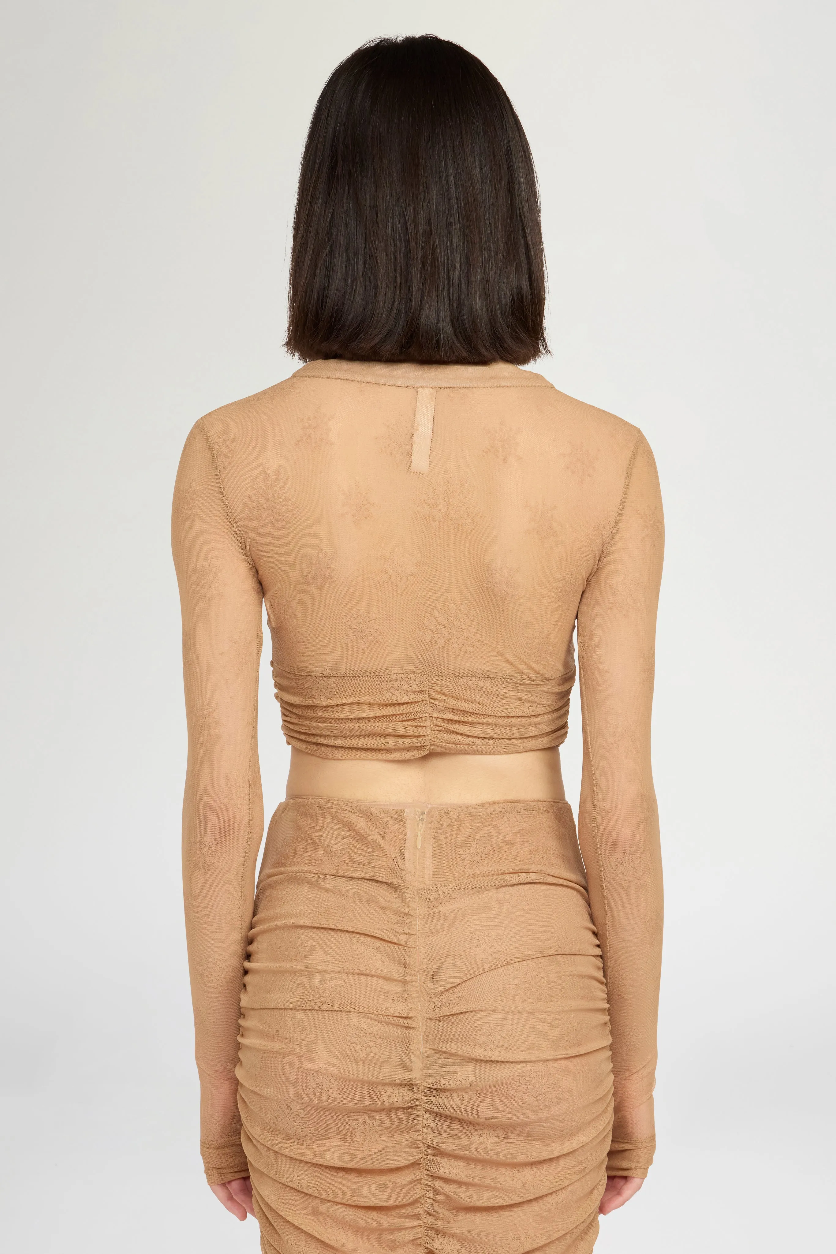 Beige Stretch Lace Crop Top sold by Antonio Marras product image thumbnail 3