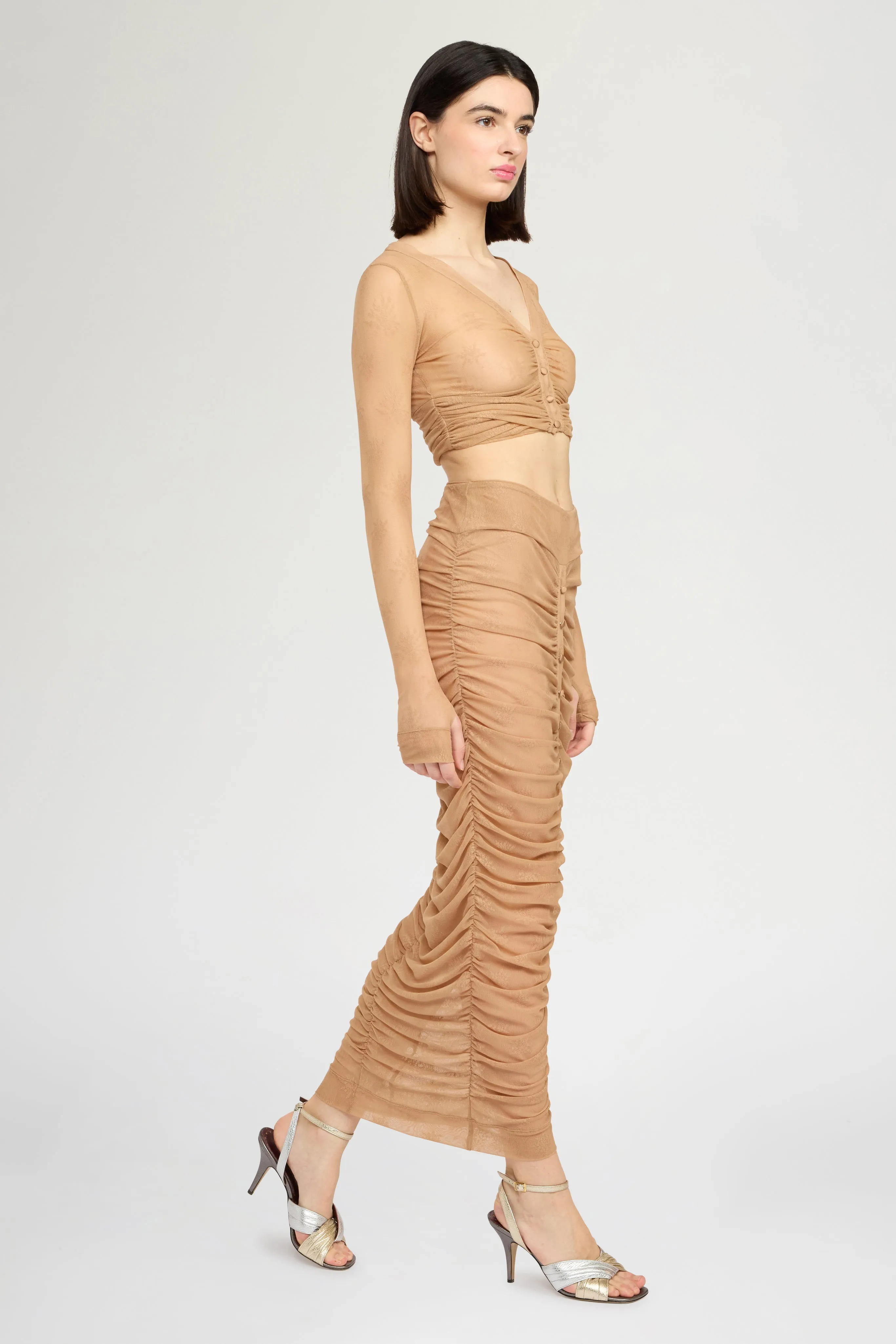 Beige Stretch Lace Crop Top sold by Antonio Marras product image thumbnail 2