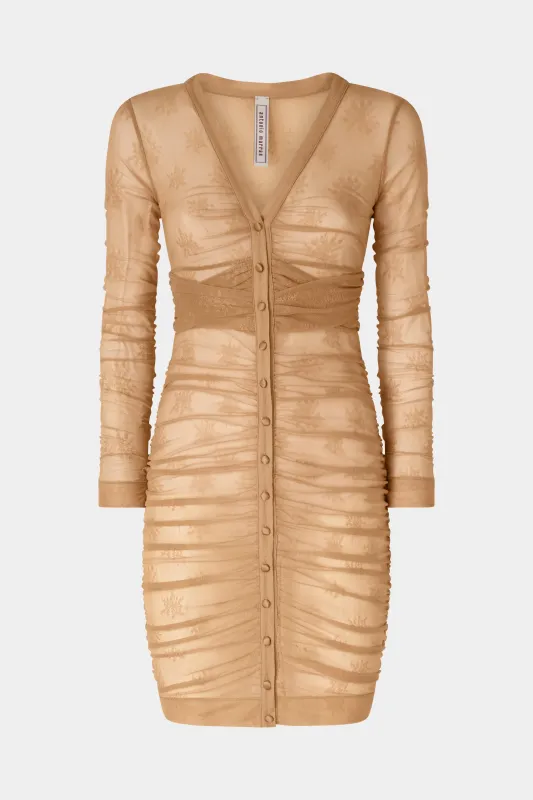 Beige Stretch Lace Dress made by Antonio Marras