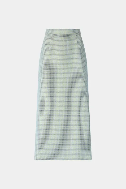 Slim-Fit Checked Midi Pencil Skirt with Side Slits sold by Antonio Marras