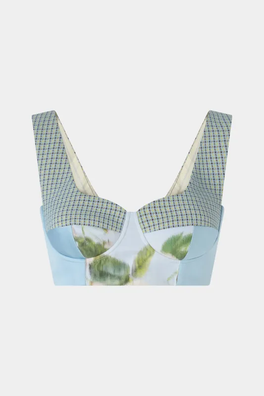 Ballerina-Neck Structured Bra with Contrast Fabrics made by Antonio Marras