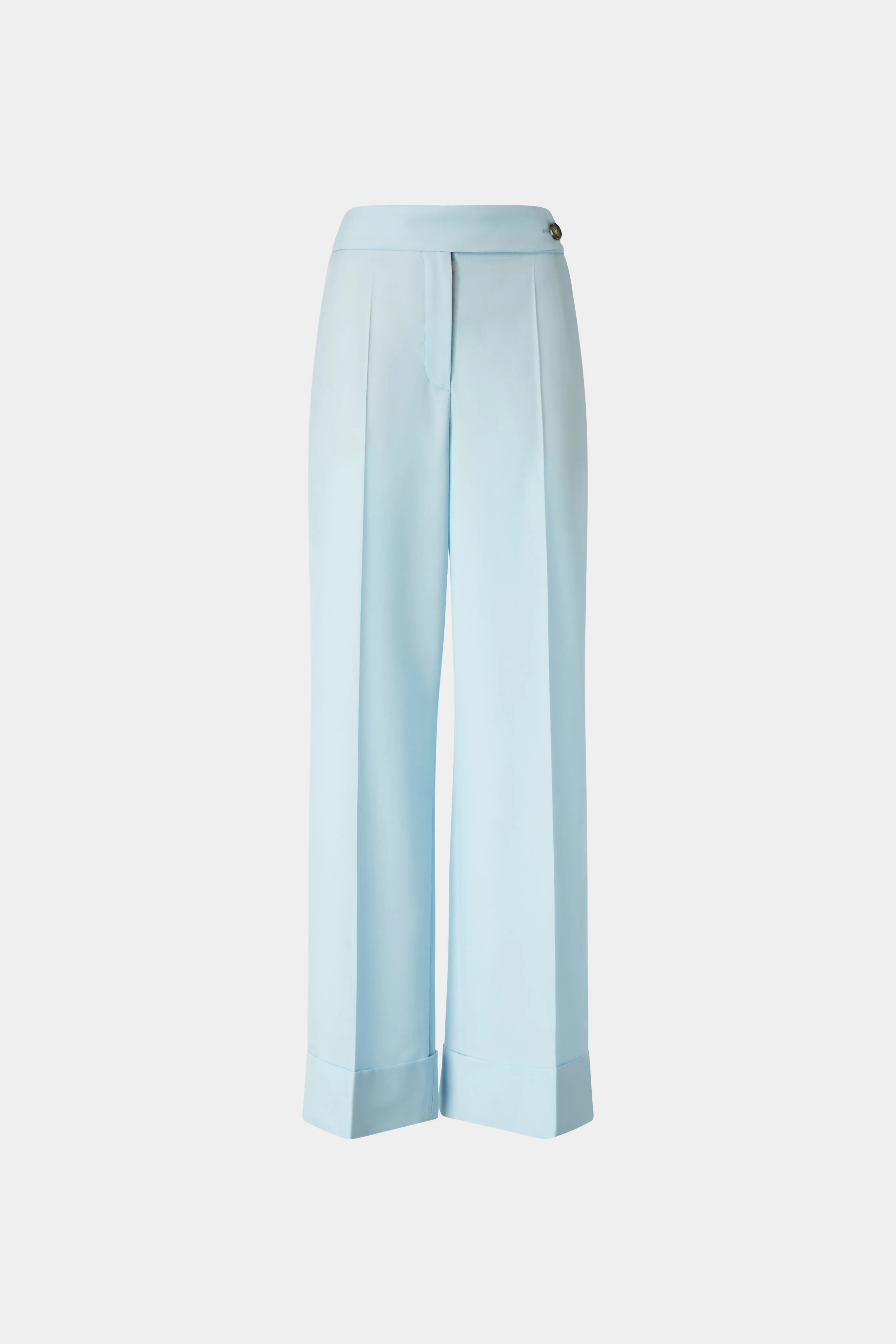Mid-Rise Light Blue Wool Trousers with Cuffed Hem sold by Antonio Marras