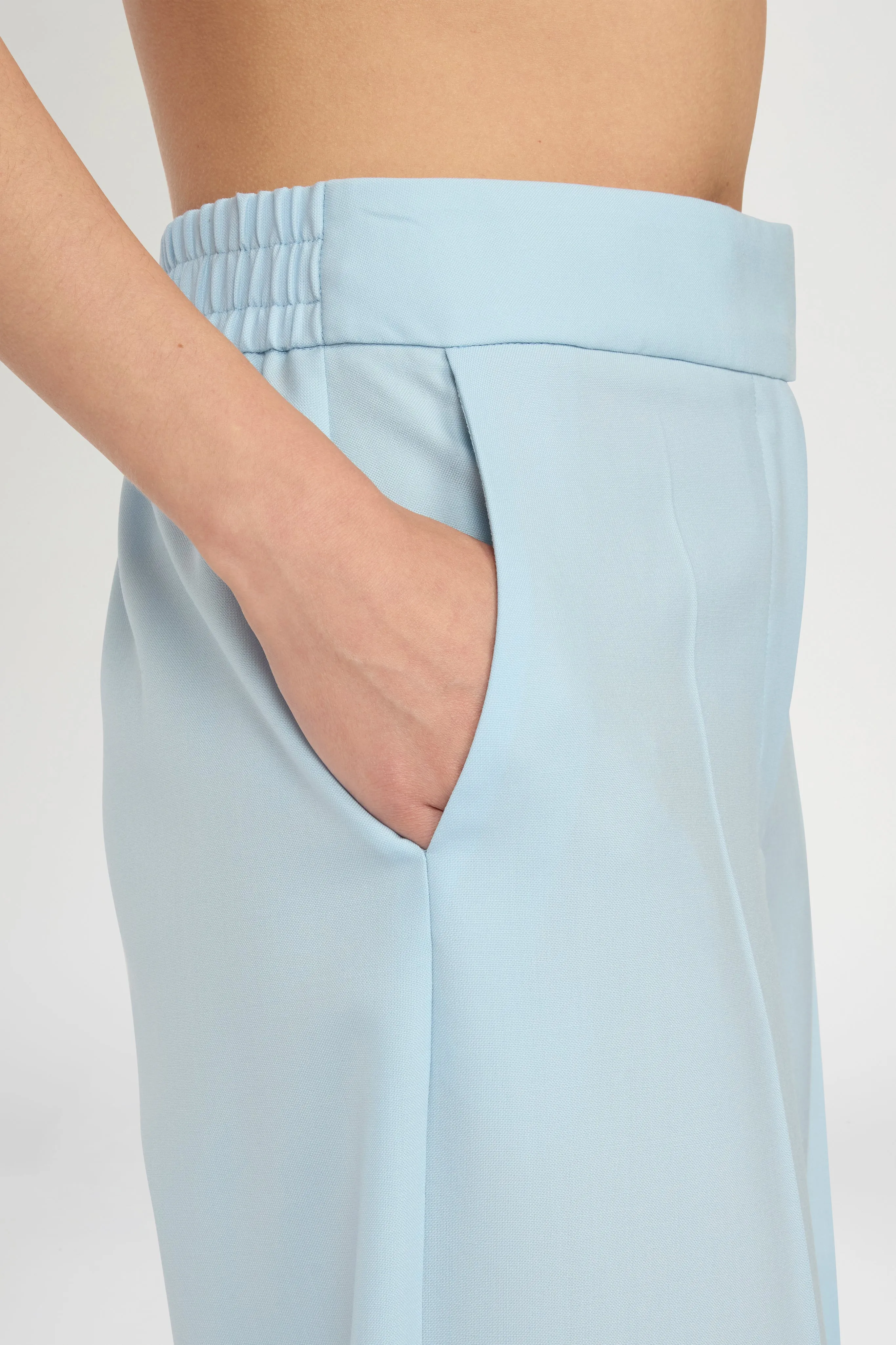 Mid-Rise Light Blue Wool Trousers with Cuffed Hem sold by Antonio Marras product image thumbnail 4