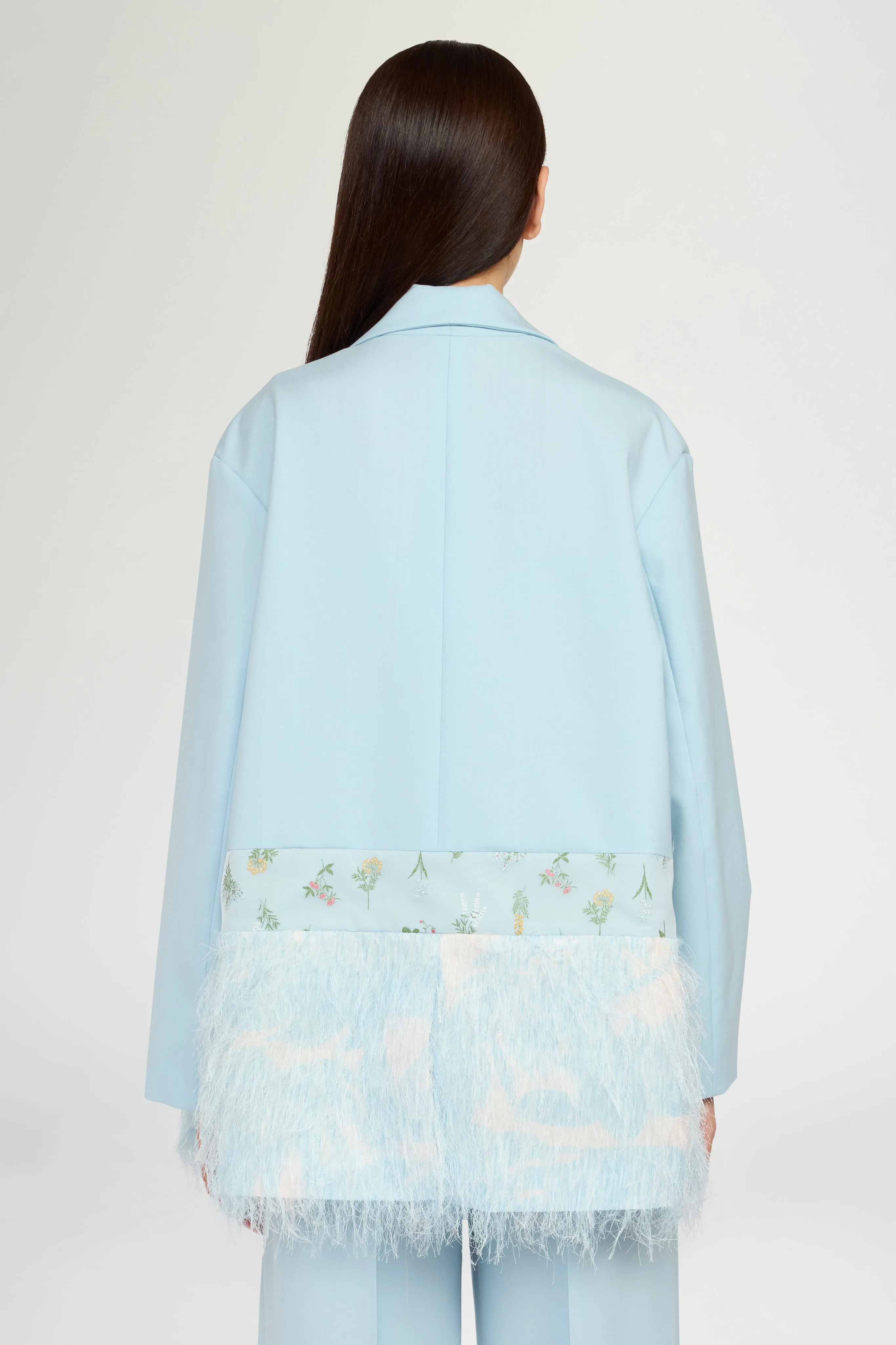 Single-Breasted Light Blue Duchesse Blazer with Inserts sold by Antonio Marras product image thumbnail 3