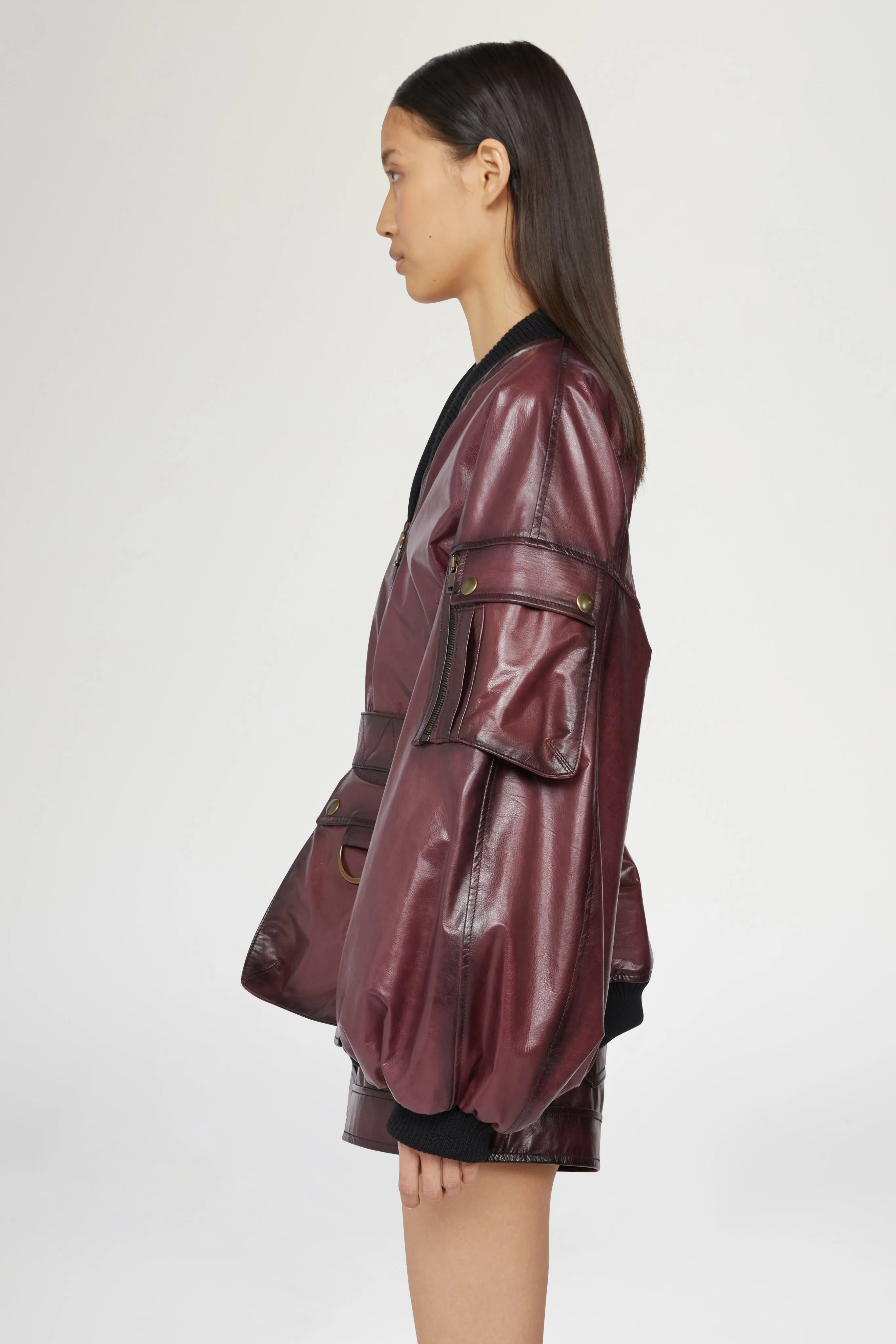 Bordeaux Leather Jacket sold by Antonio Marras product image thumbnail 4
