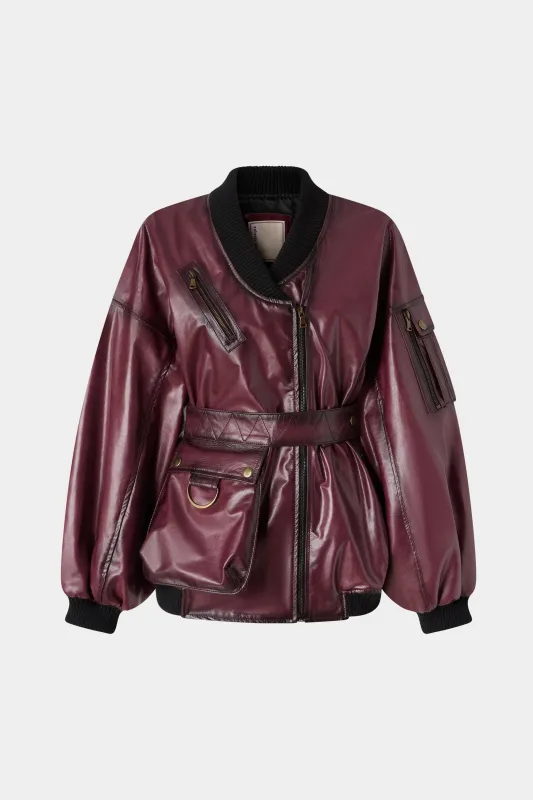 Bordeaux Leather Jacket made by Antonio Marras