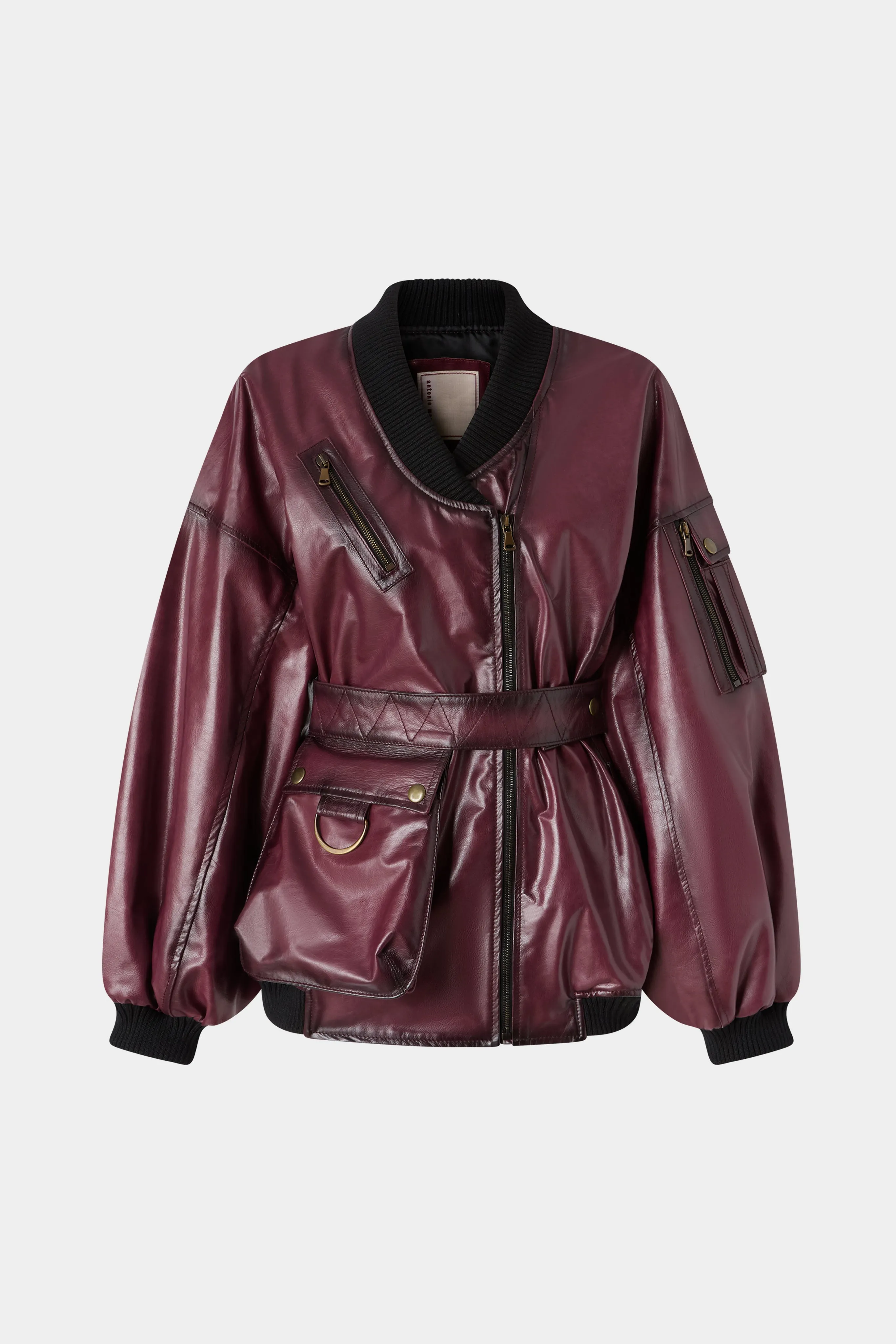 Bordeaux Leather Jacket sold by Antonio Marras