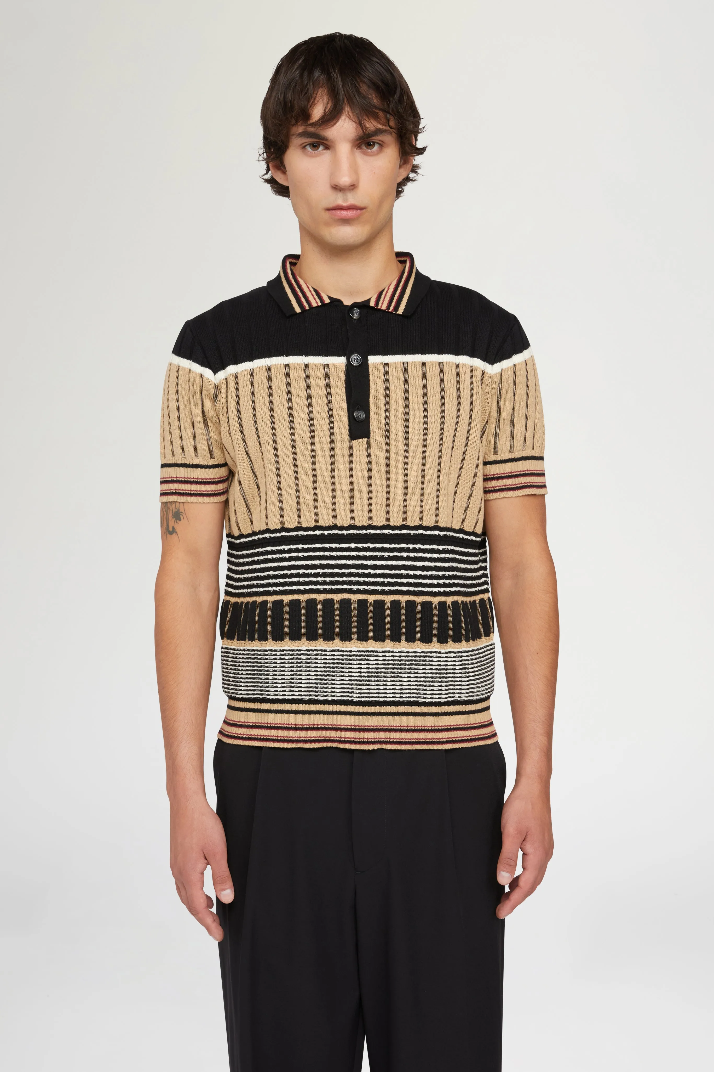 Beige & Black Knit Polo sold by Antonio Marras product image thumbnail 3