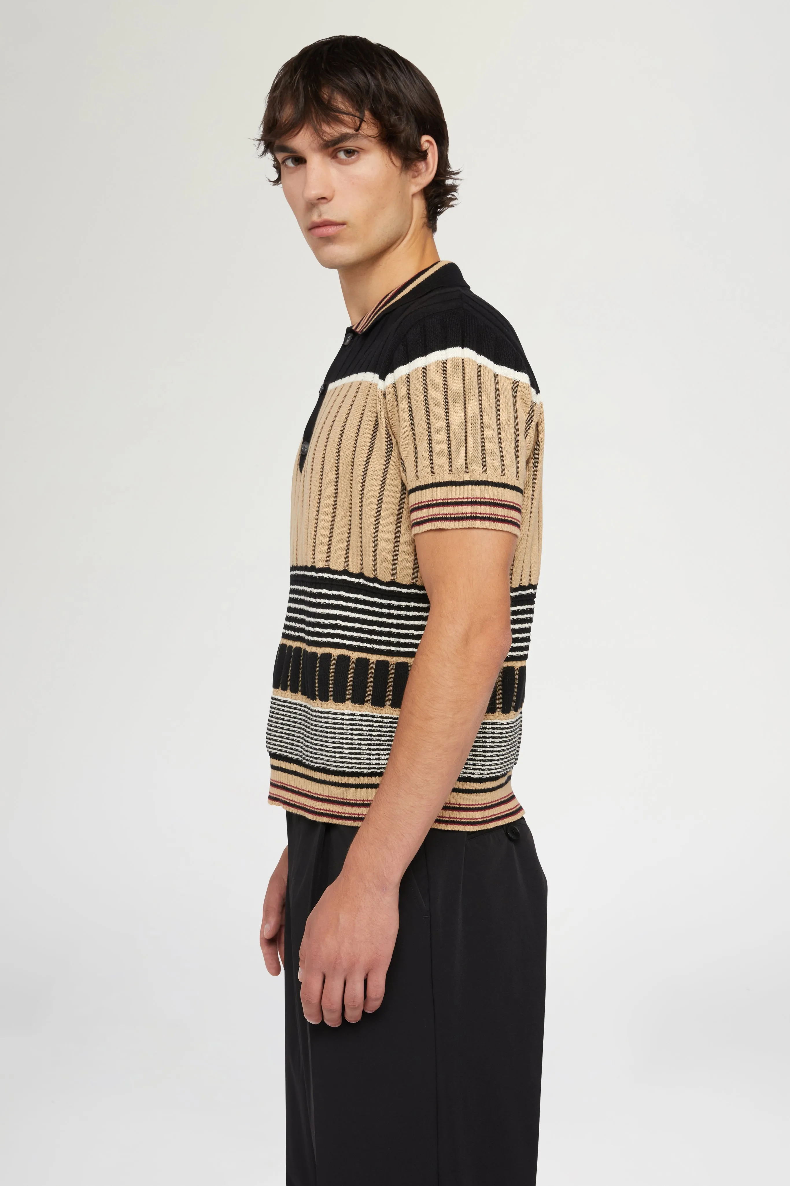 Beige & Black Knit Polo sold by Antonio Marras product image thumbnail 4