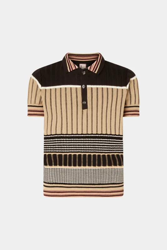 Beige & Black Knit Polo sold by Antonio Marras