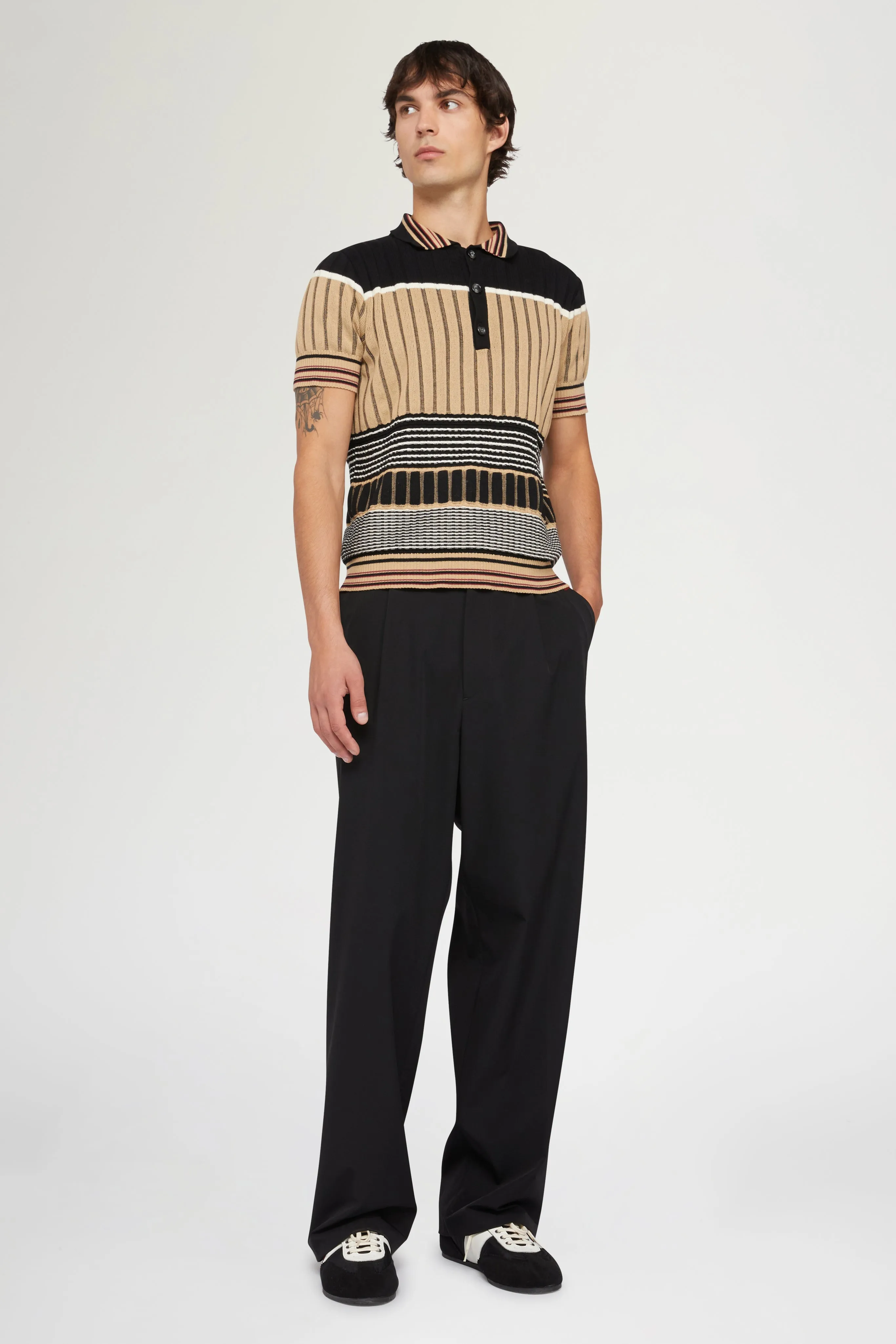 Beige & Black Knit Polo sold by Antonio Marras product image thumbnail 2