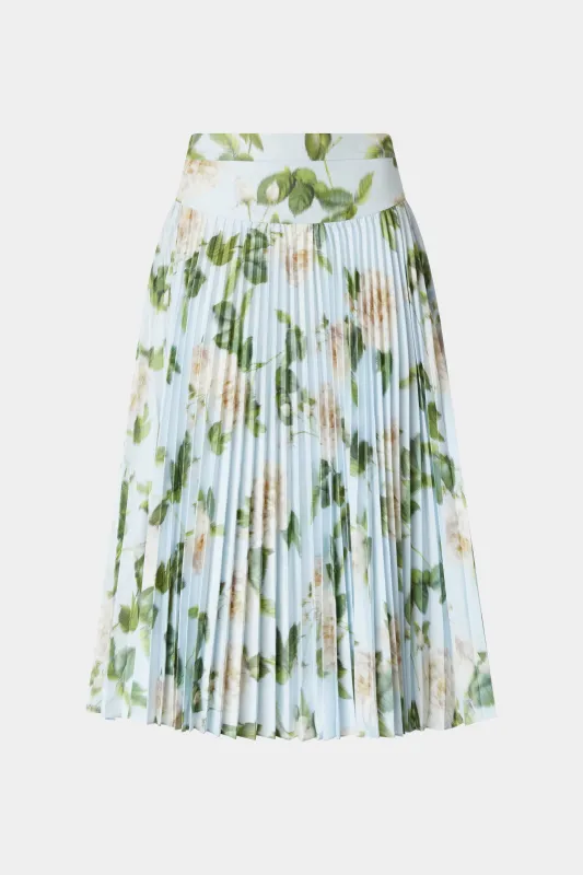 Printed Taffeta Midi Skirt with Sunray Pleats made by Antonio Marras