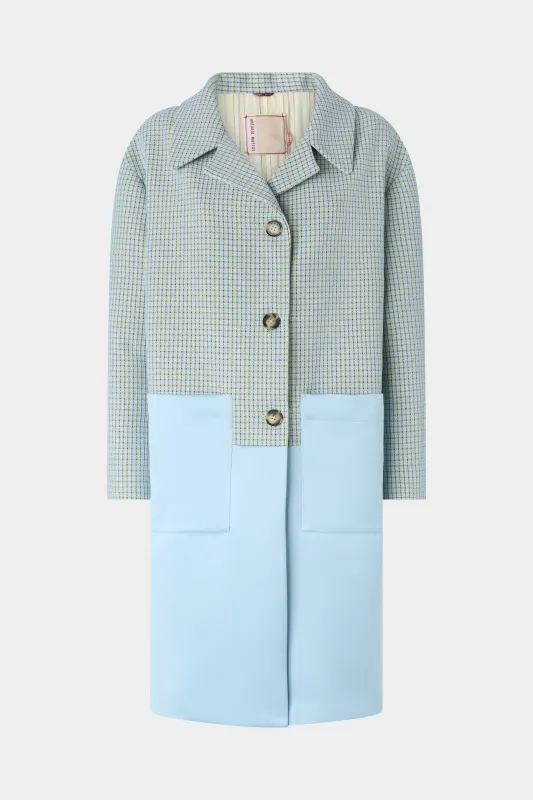 Patchwork Jacquard Coat with Color-block Panels made by Antonio Marras