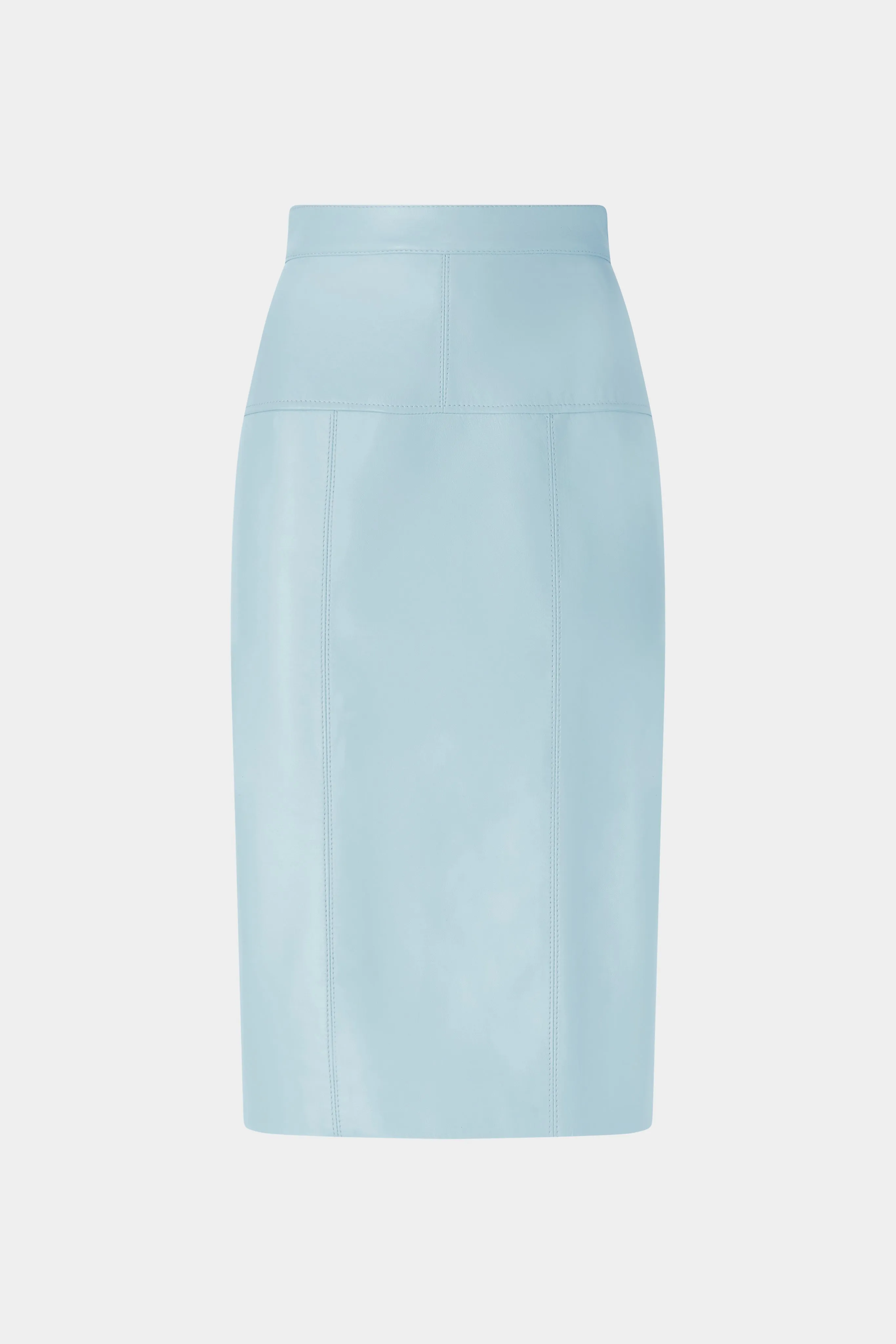 Patchwork Leather Midi Skirt In Light Blue sold by Antonio Marras
