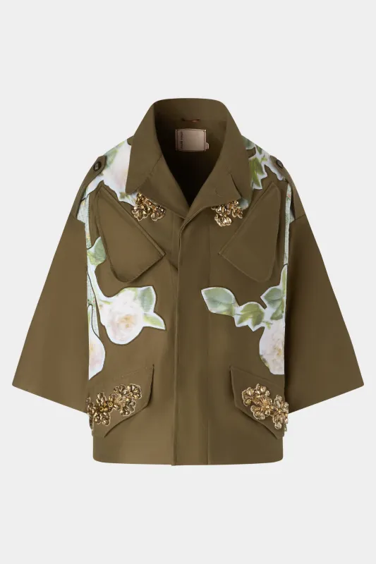 Bronze Bloom Patchwork Flared Parka made by Antonio Marras