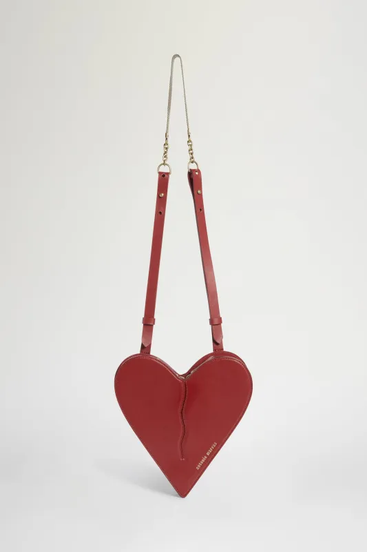 Heart Shoulder Bag Bordeaux made by Antonio Marras