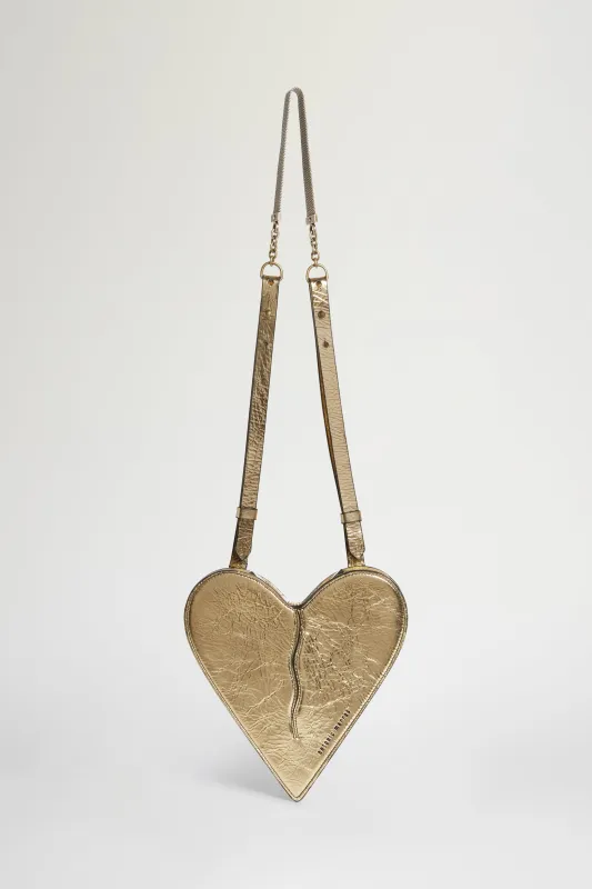Heart Shoulder Bag Gold made by Antonio Marras