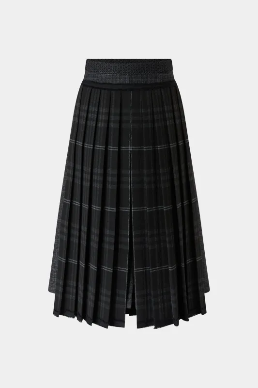 Tartan Pleated Wool Midi Skirt made by Antonio Marras