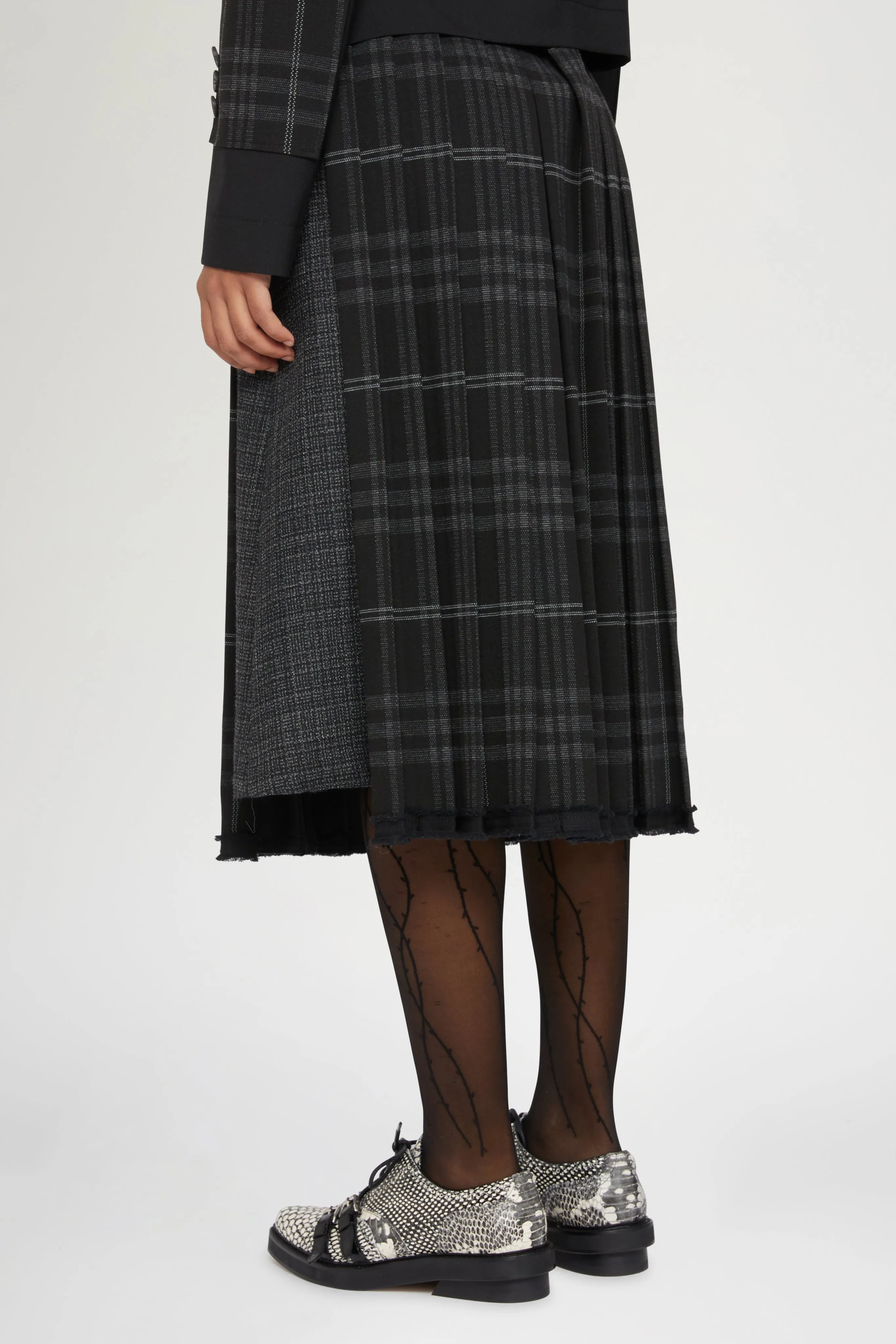 Tartan Pleated Wool Midi Skirt sold by Antonio Marras product image thumbnail 3