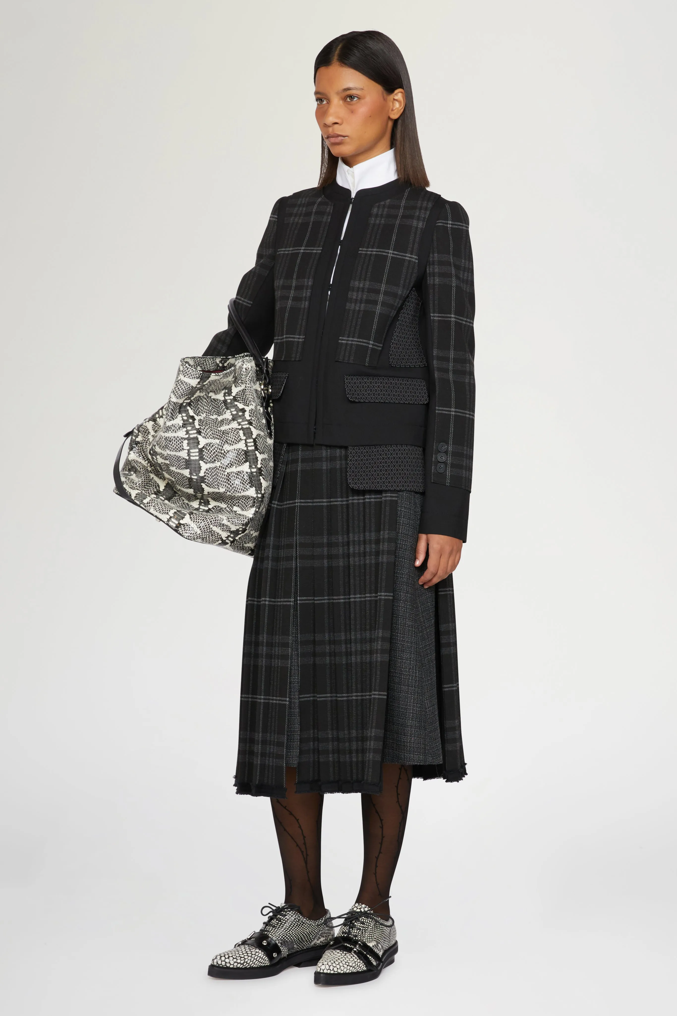 Tartan Pleated Wool Midi Skirt sold by Antonio Marras product image thumbnail 2