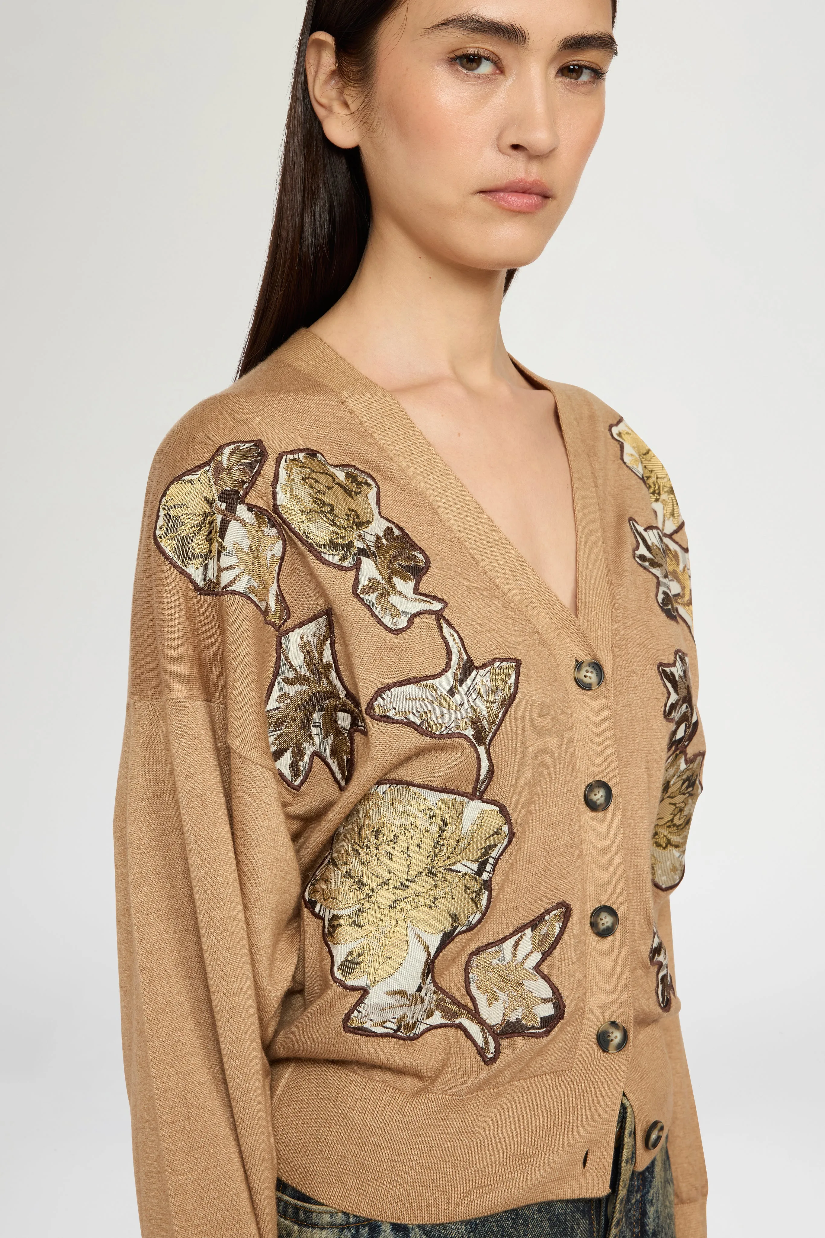 Cashmere Cardigan With Floral Patches sold by Antonio Marras product image thumbnail 4