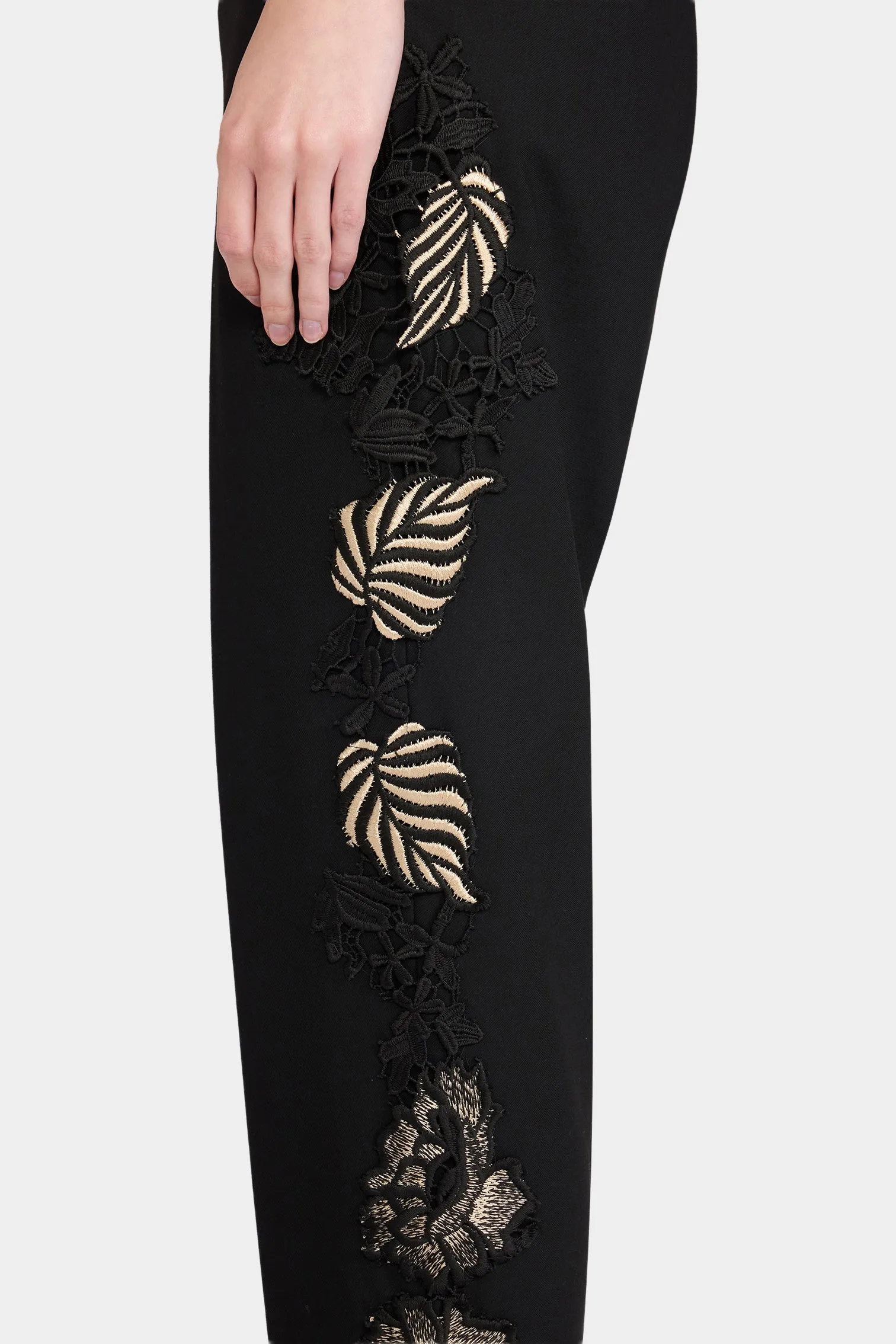 Black Tailored Pants with Ramage Embroidery sold by Antonio Marras product image thumbnail 3