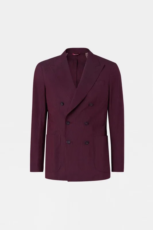 Burgundy Pinstripe Double-Breasted Blazer sold by Antonio Marras