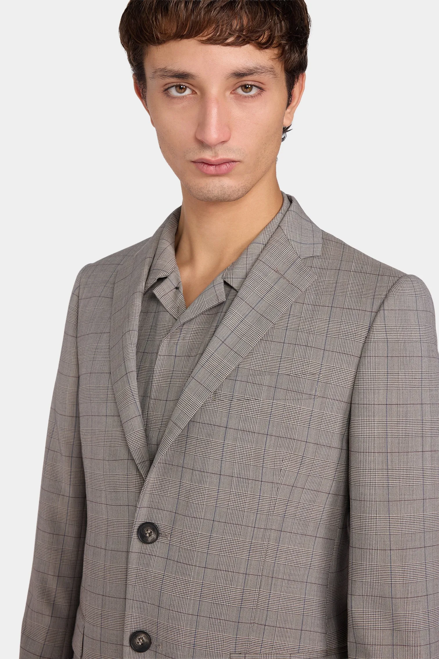 Grey Checked Single-Breasted Blazer sold by Antonio Marras product image thumbnail 4