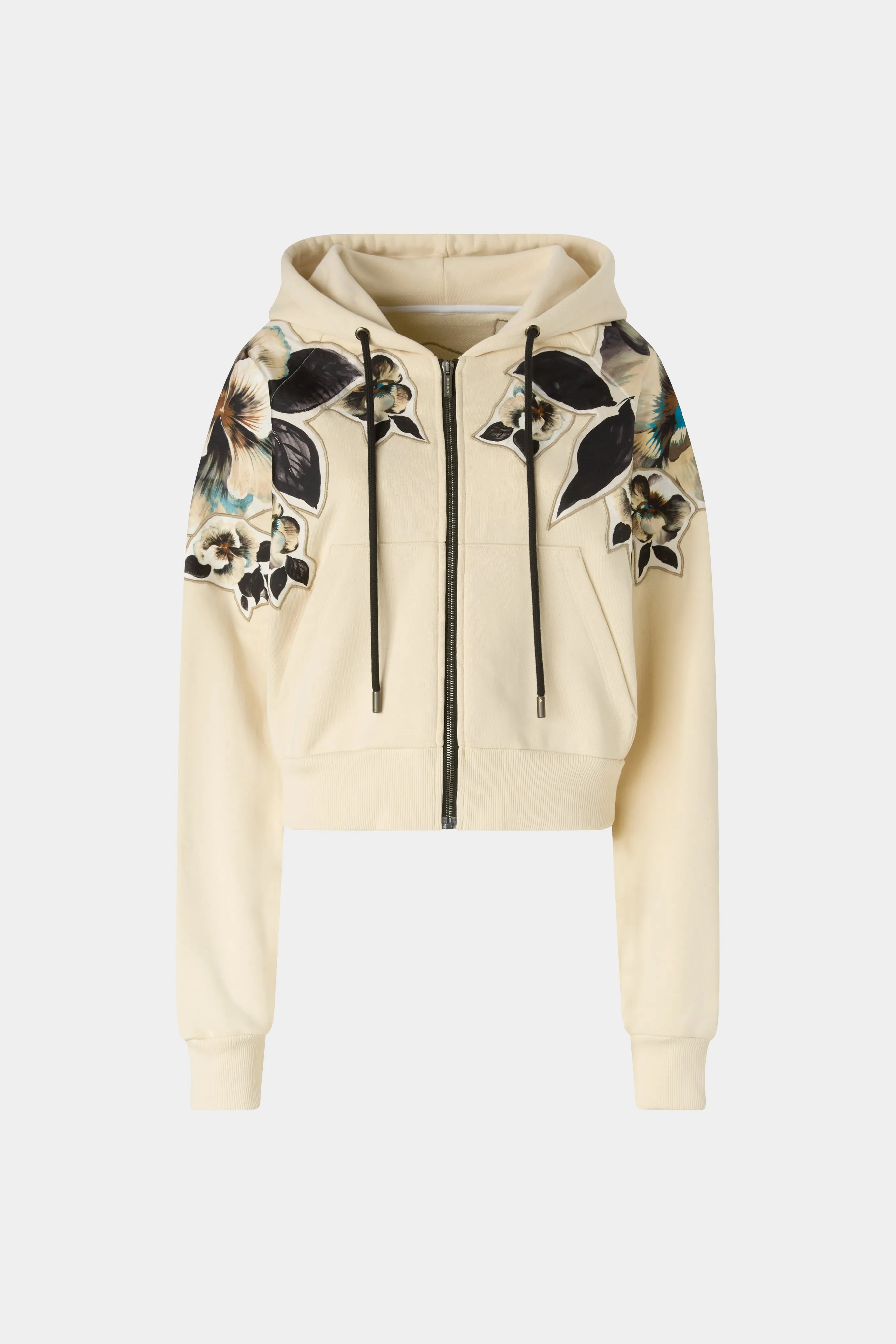 Cropped Hoodie with Floral Silk Inlays sold by Antonio Marras