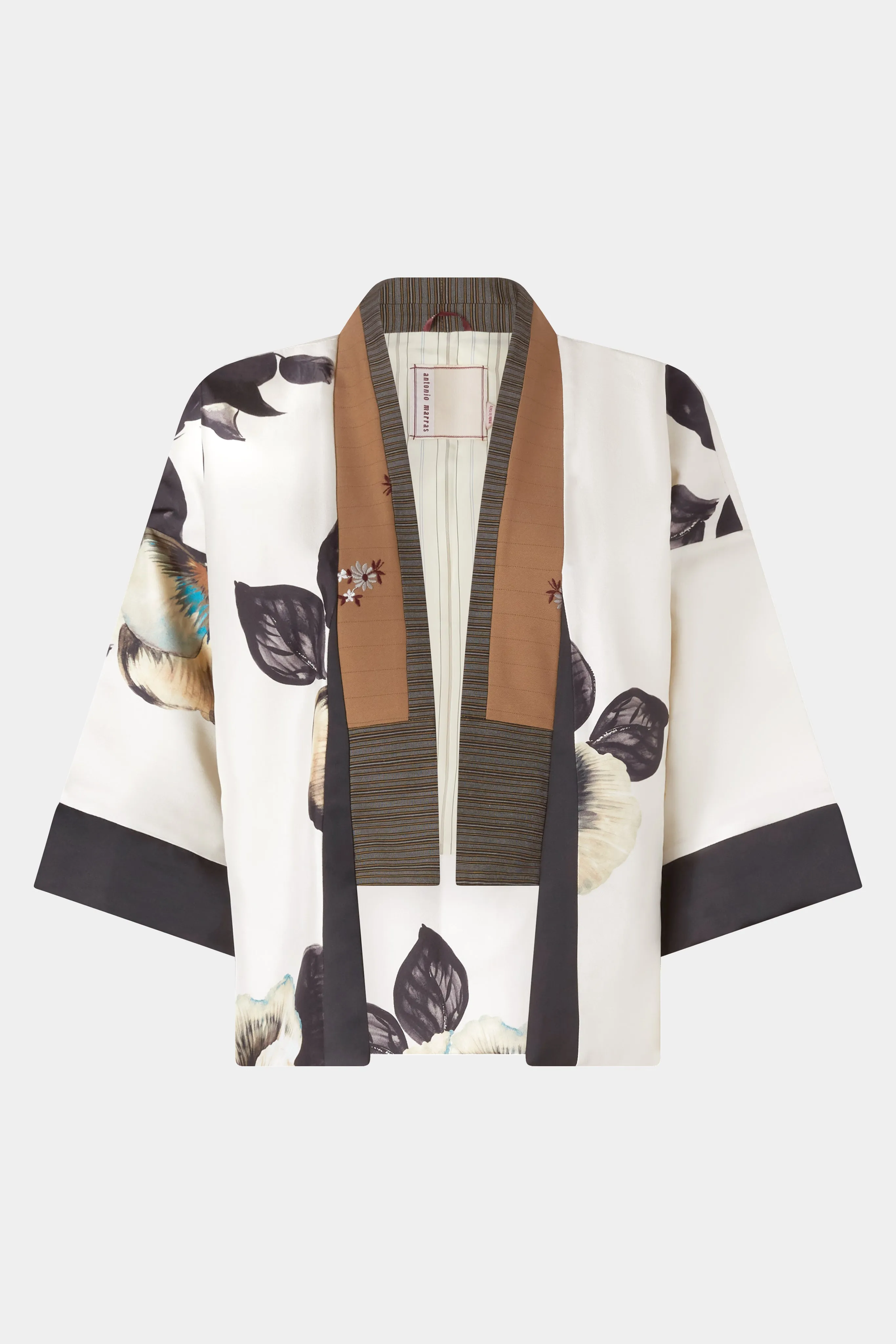 Short Kimono In Silk Twill And Pinstripe sold by Antonio Marras