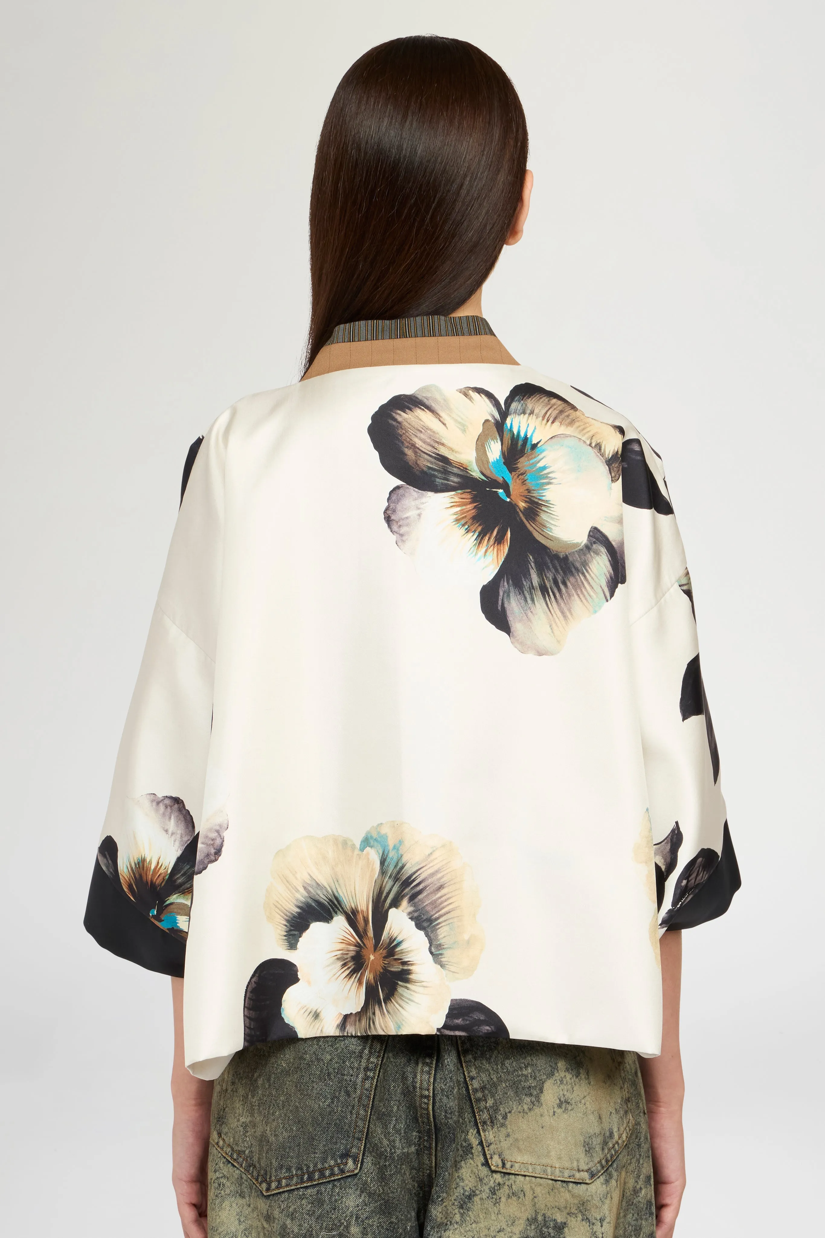 Short Kimono In Silk Twill And Pinstripe sold by Antonio Marras product image thumbnail 3