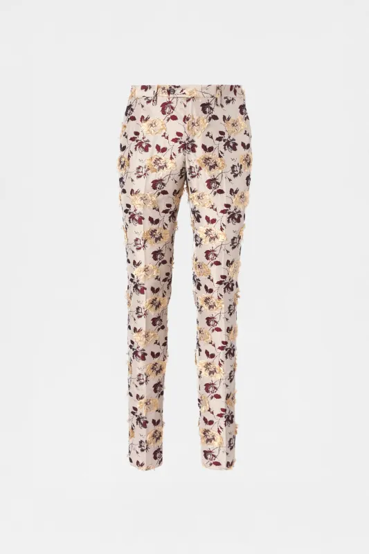 Floral Jacquard Straight-Leg Tailored Trousers sold by Antonio Marras