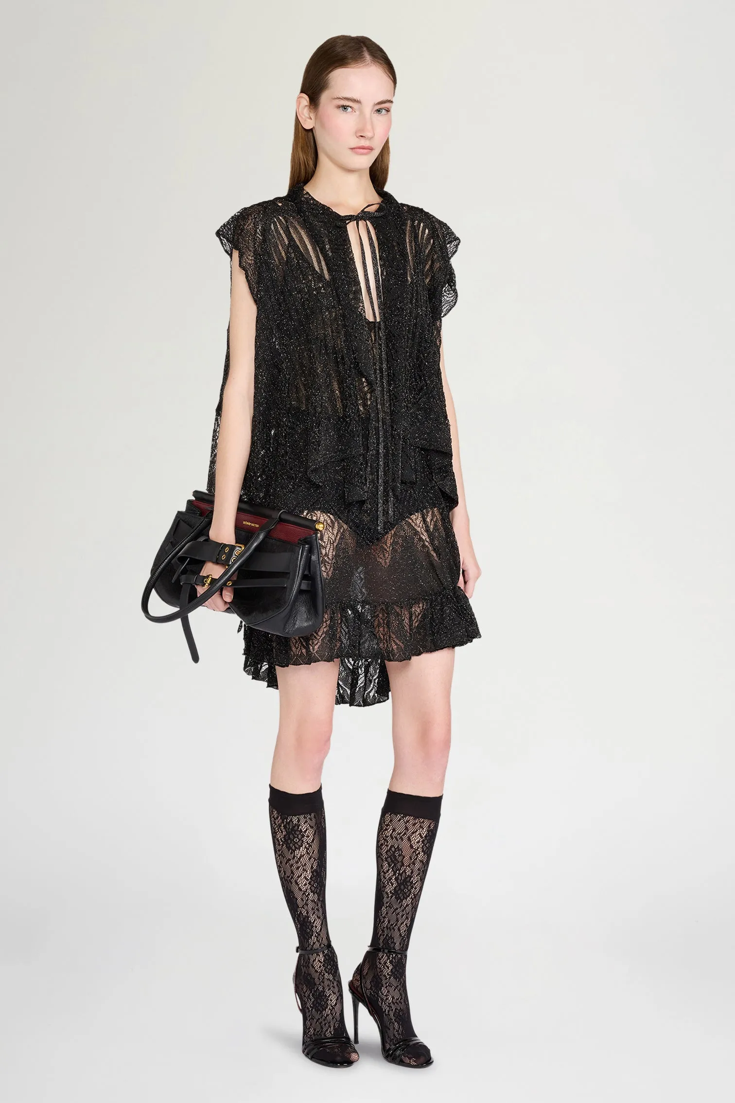 Sheer Lace Short-Sleeve Cardigan sold by Antonio Marras product image thumbnail 2