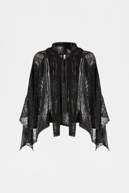 Sheer Lace Short-Sleeve Cardigan made by Antonio Marras