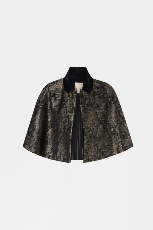 Gold Leaf Brocade Cape Jacket made by Antonio Marras