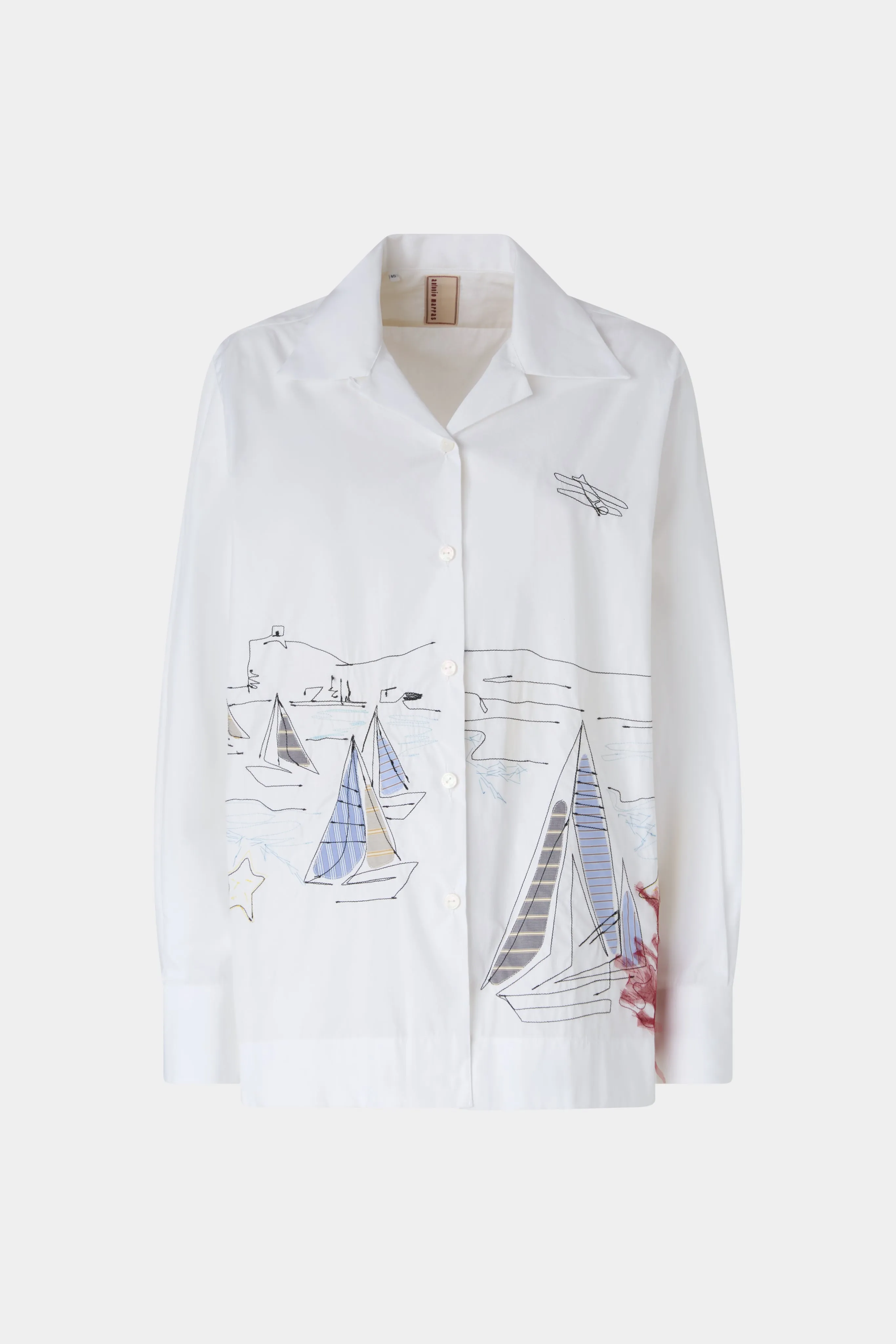 Robespierre Shirt with Maritime Embroidery sold by Antonio Marras