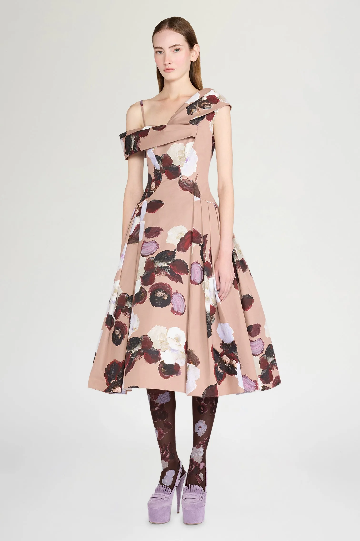 Painterly Floral Print Shawl Dress sold by Antonio Marras product image thumbnail 2