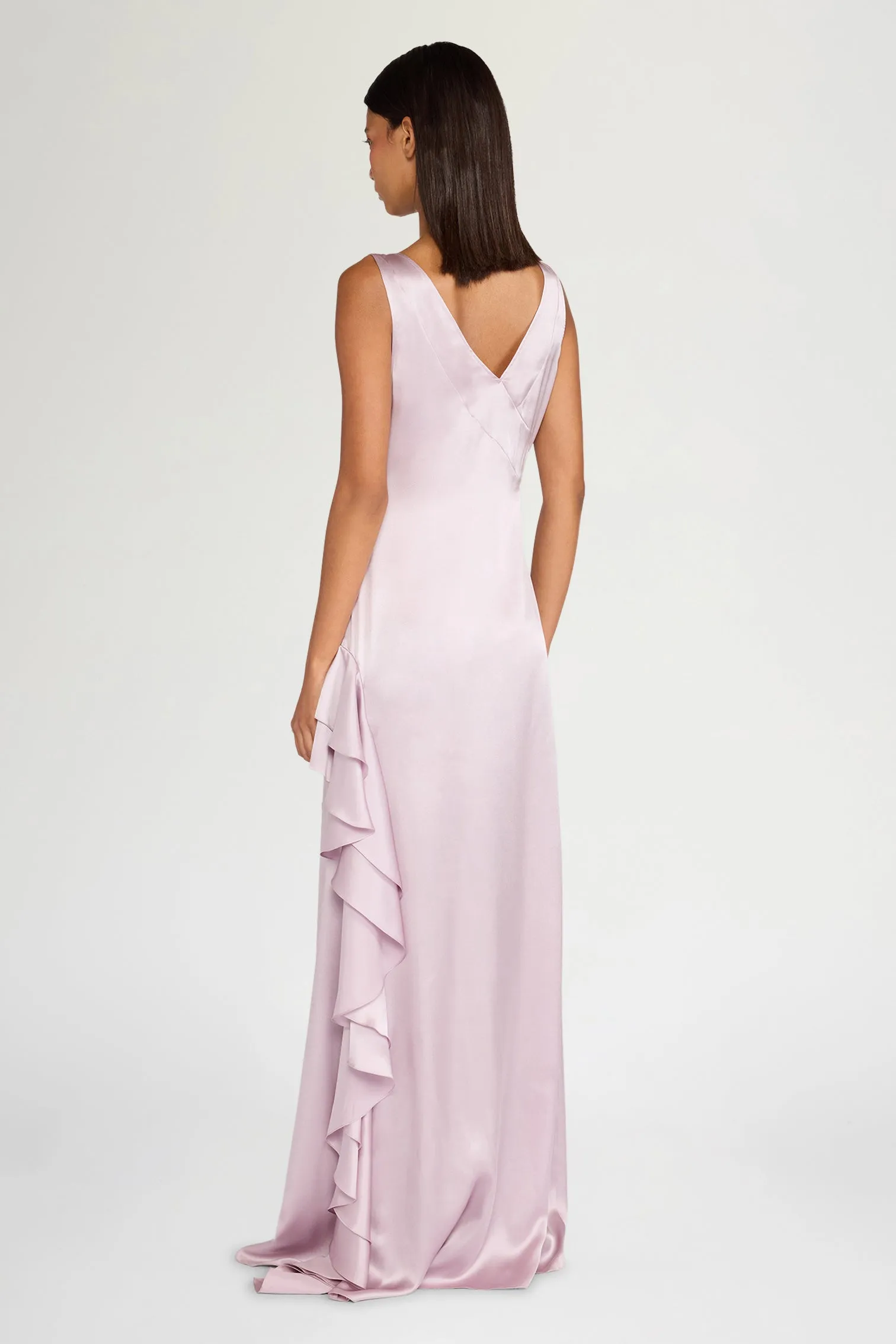 Long Silk Satin Ruffled Dress sold by Antonio Marras product image thumbnail 3