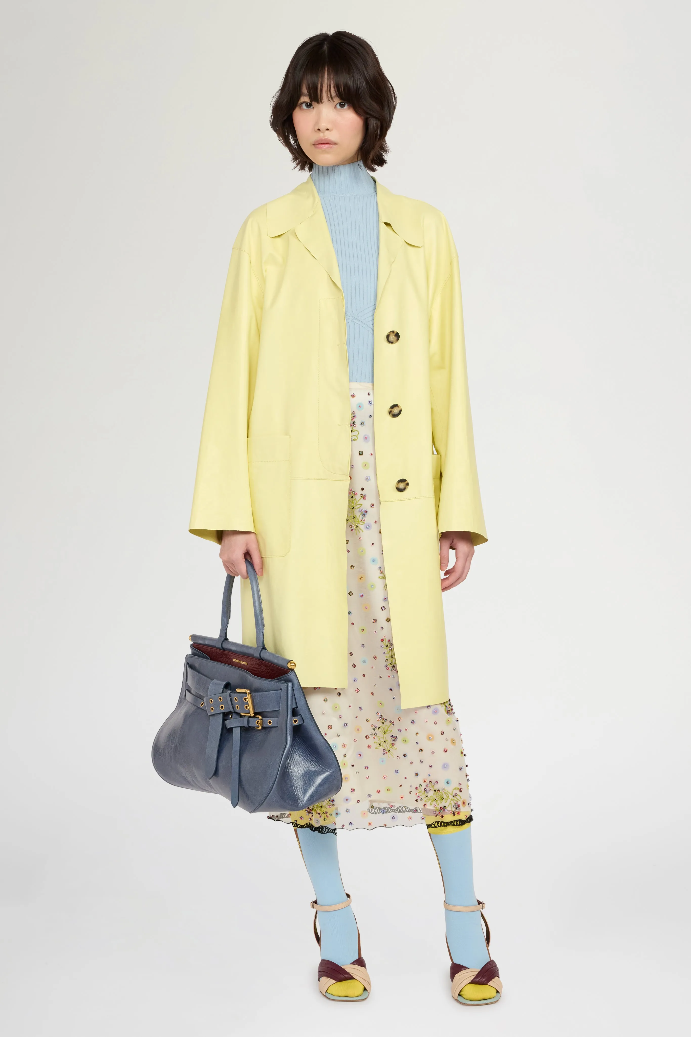 Unlined Leather Coat in Yellow sold by Antonio Marras product image thumbnail 2