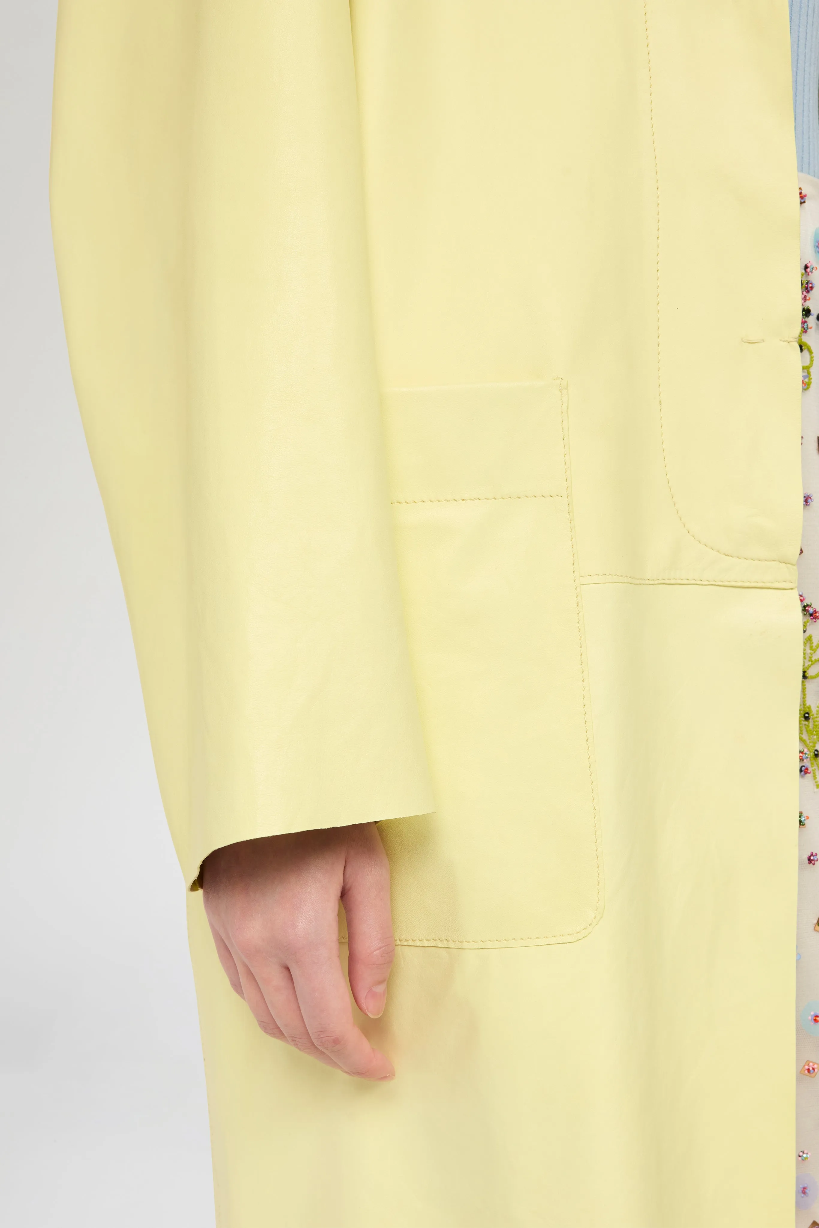 Unlined Leather Coat in Yellow sold by Antonio Marras product image thumbnail 4
