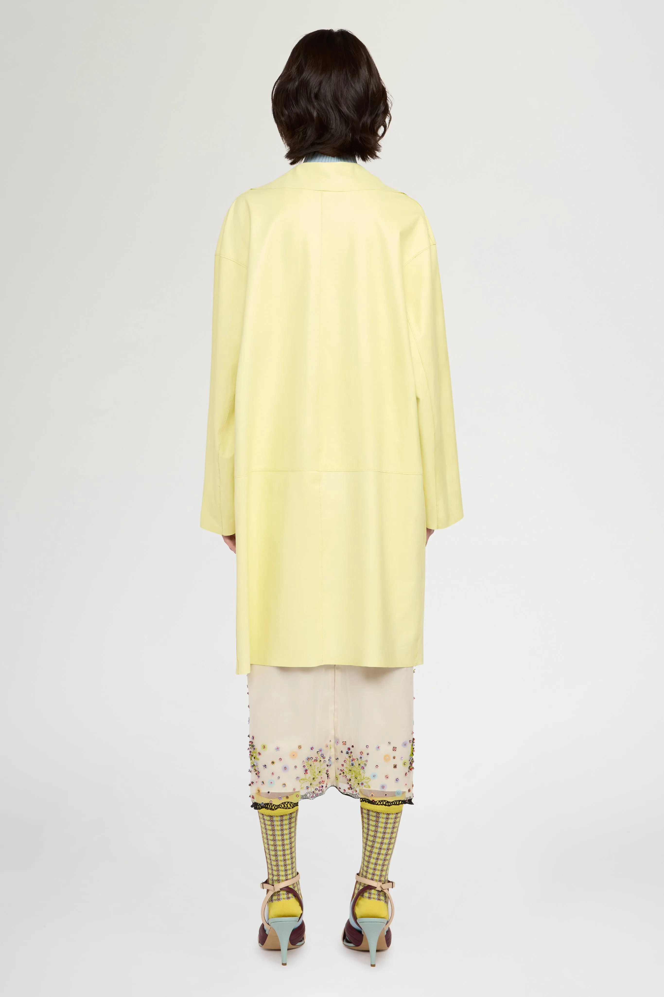 Unlined Leather Coat in Yellow sold by Antonio Marras product image thumbnail 3
