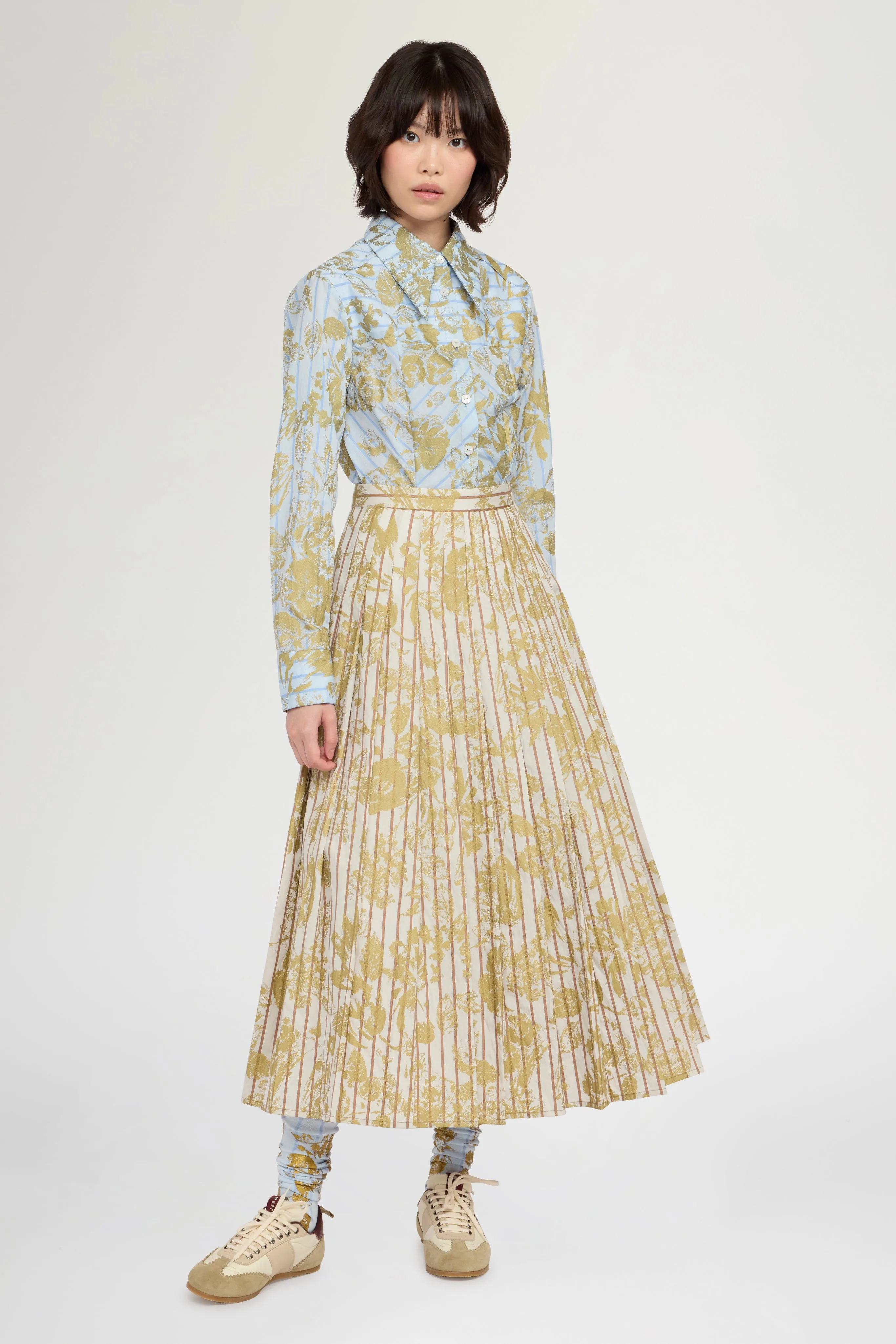 Blue Gold Floral Long-Sleeve Shirt sold by Antonio Marras product image thumbnail 2
