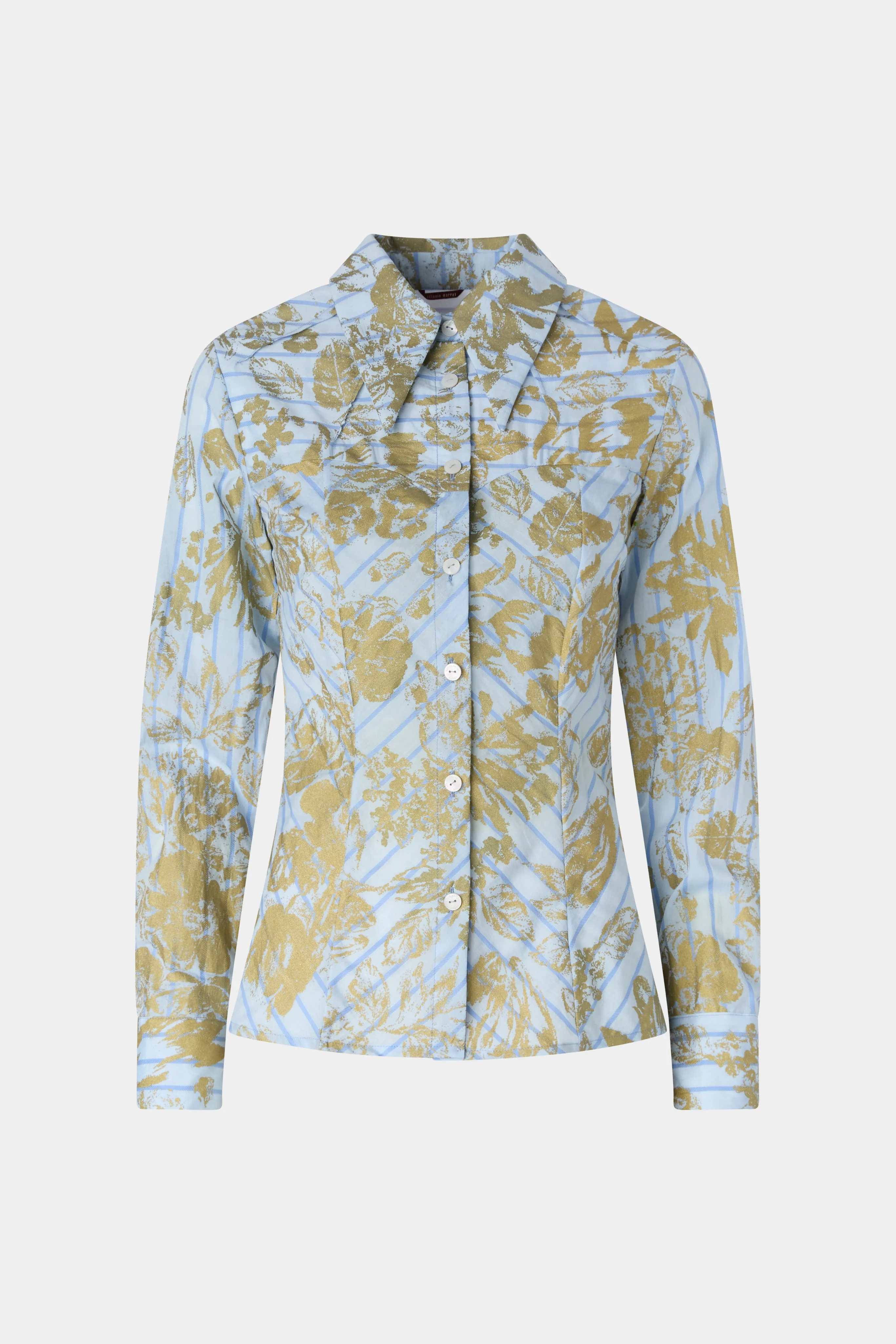 Blue Gold Floral Long-Sleeve Shirt sold by Antonio Marras
