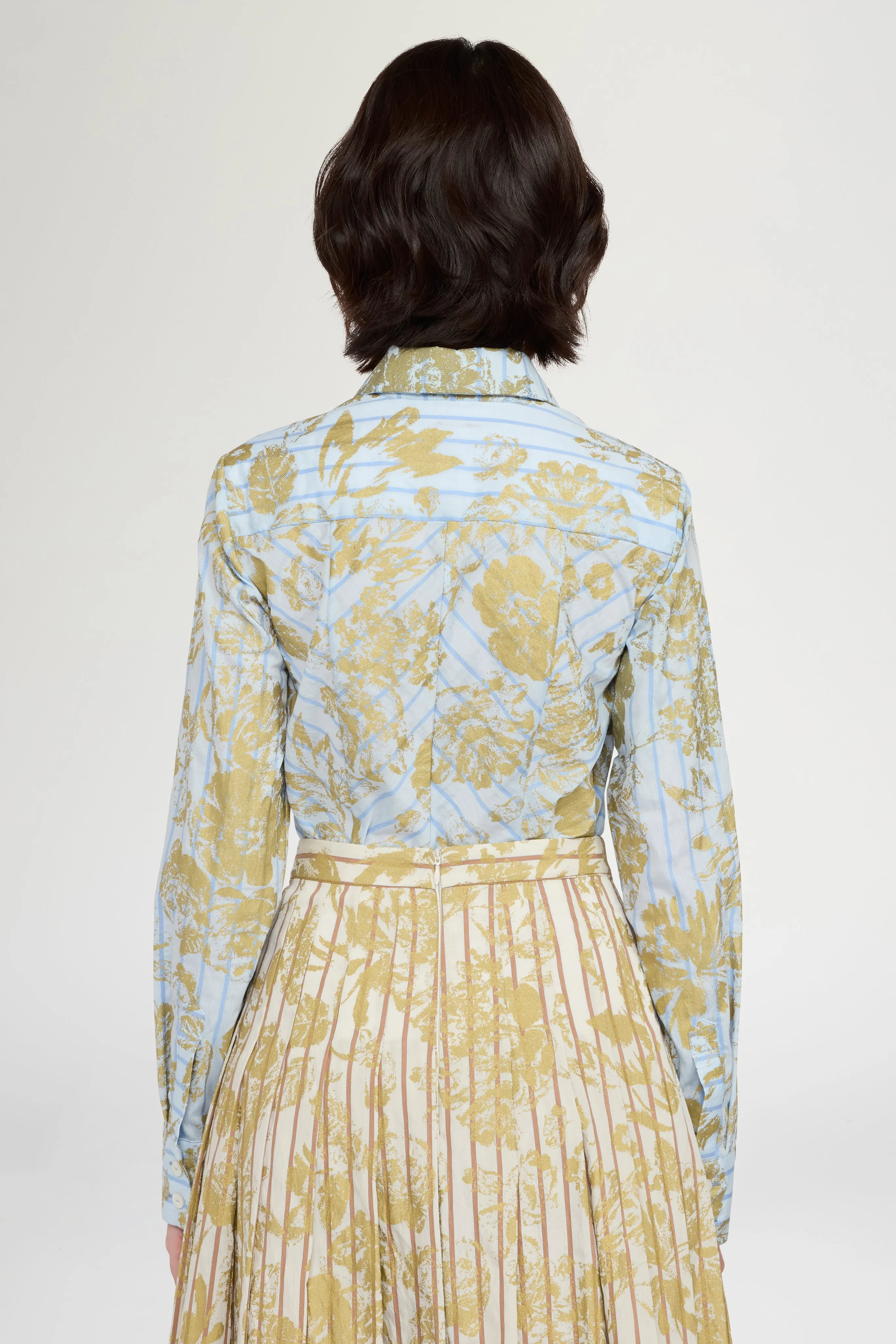 Blue Gold Floral Long-Sleeve Shirt sold by Antonio Marras product image thumbnail 4