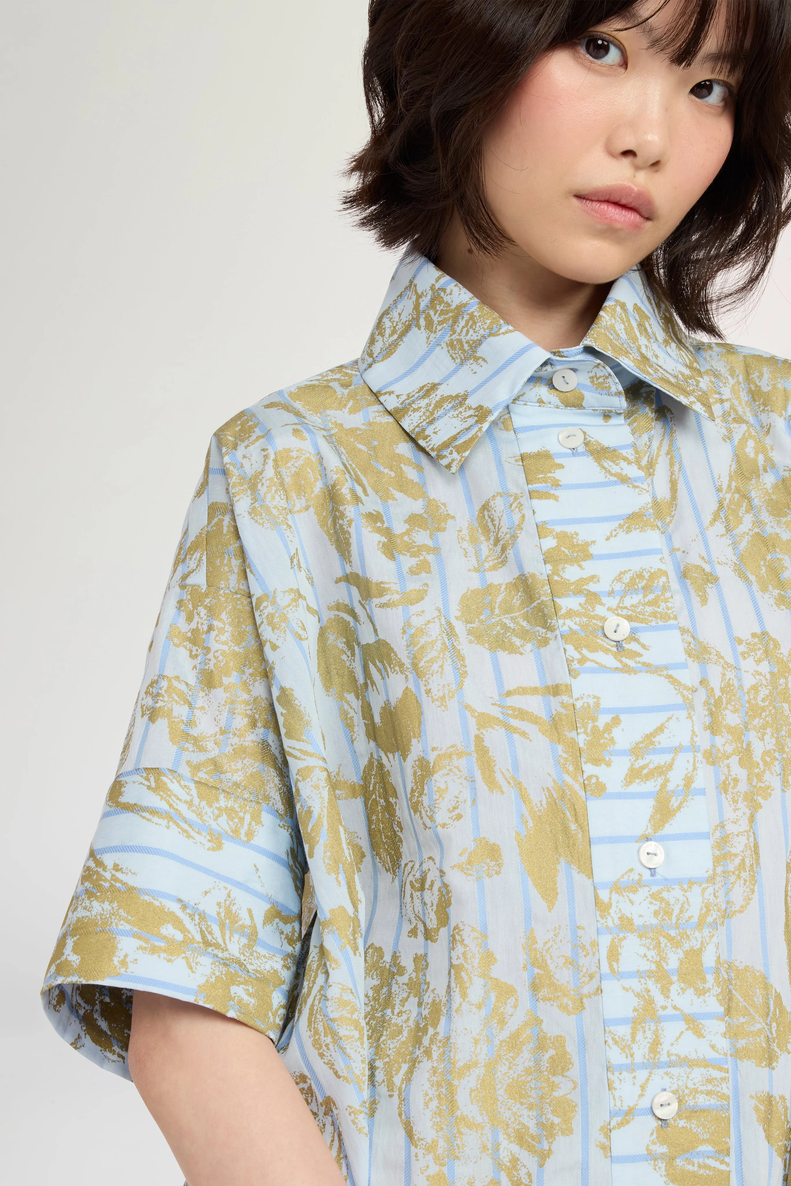 Blue Gold Floral Short-Sleeve Shirt sold by Antonio Marras product image thumbnail 4
